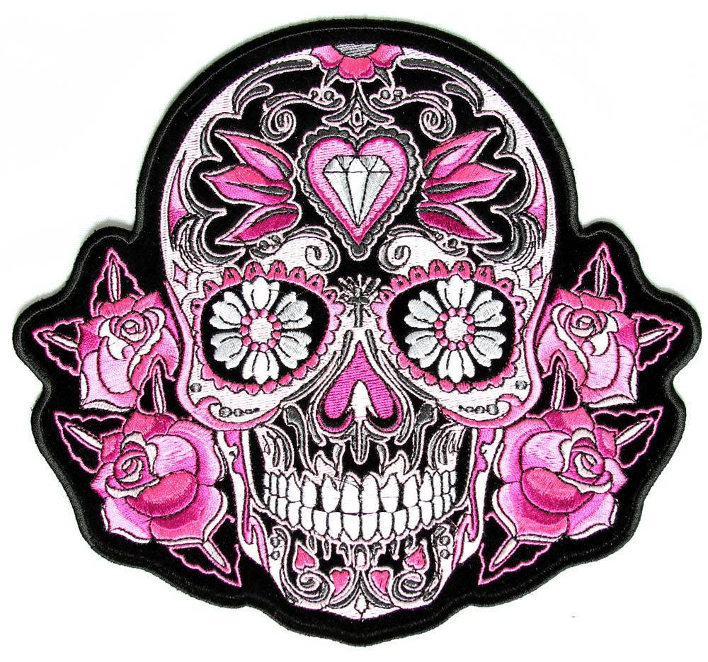 candy sugar skull design, pink, black, SD Desktop Wallpaper