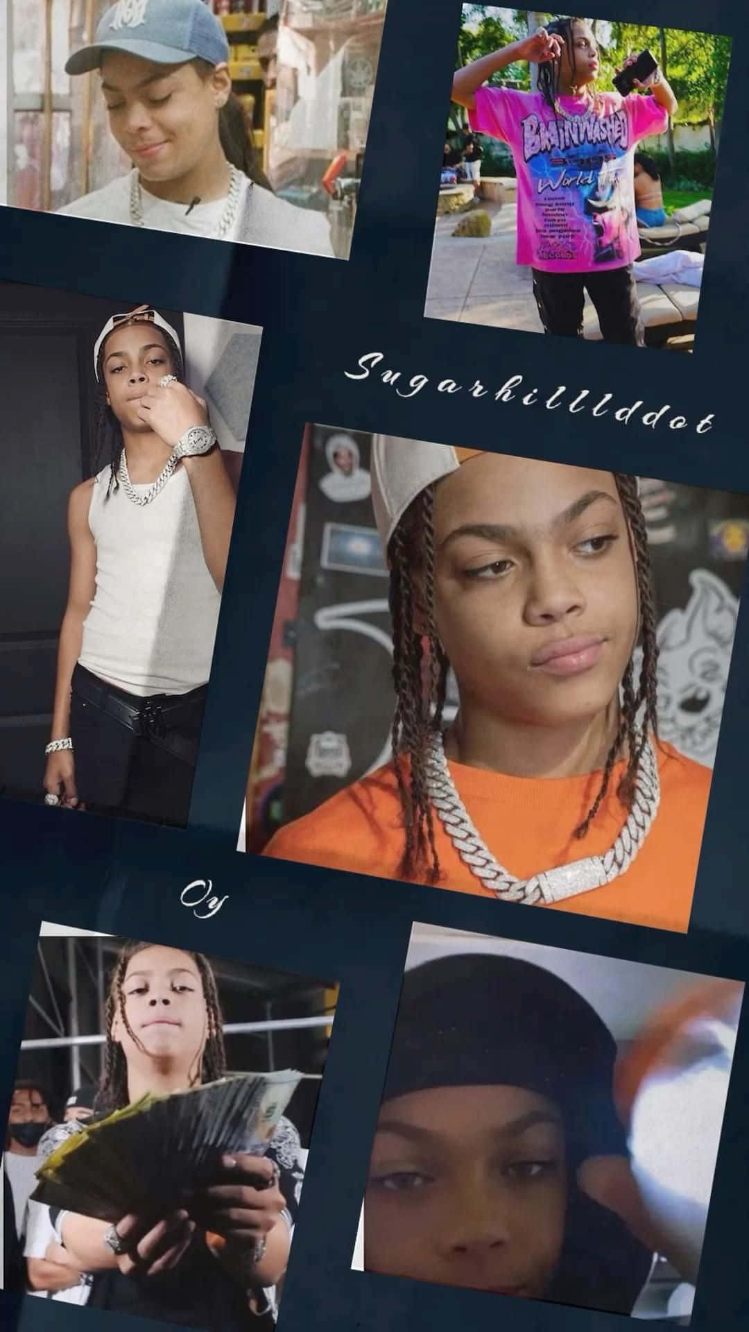 Sugarhill Ddot, pink shirt, chain necklace, Full HD Phone Wallpaper