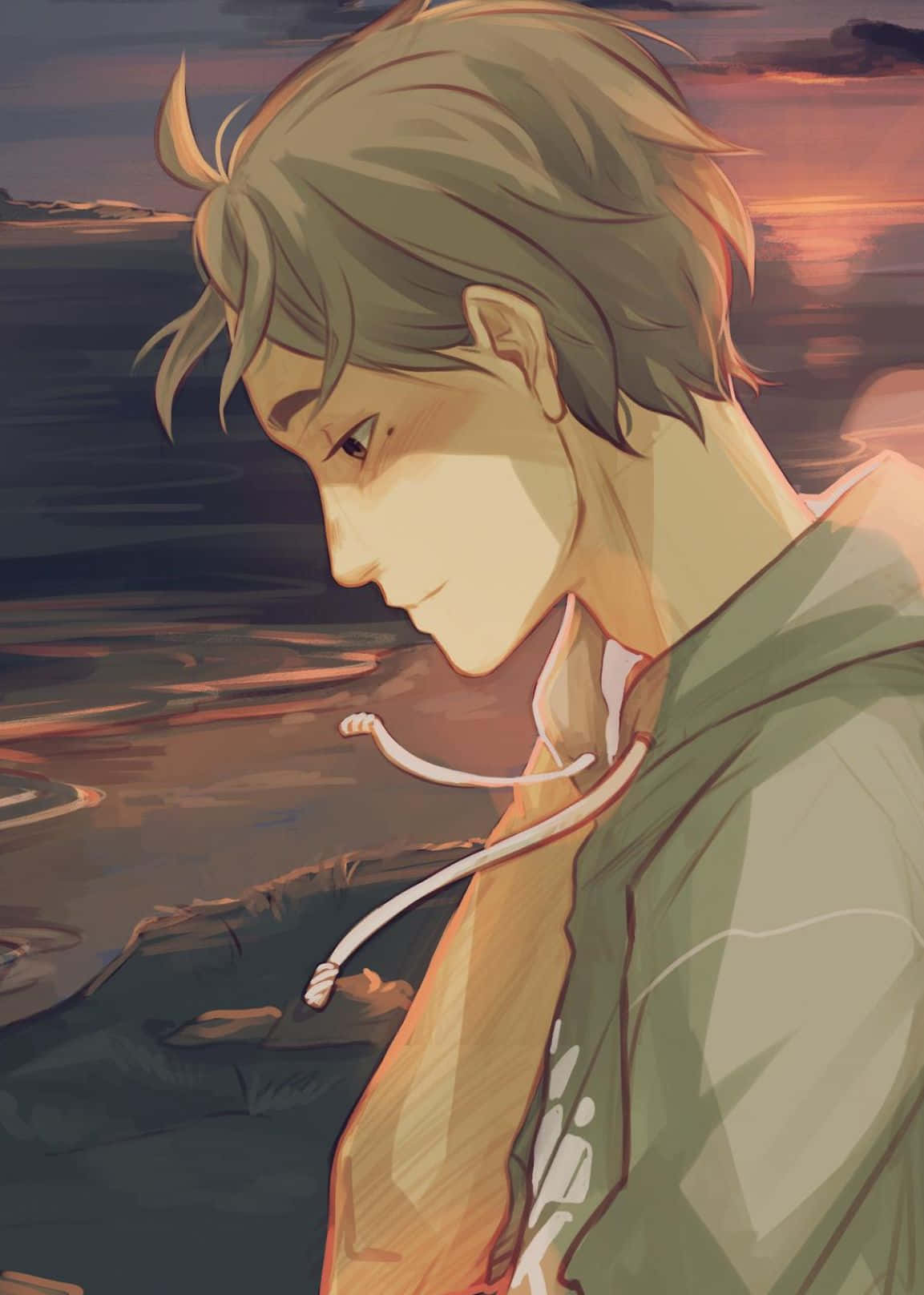 Sugawara Koshi, volleyball match, calm ocean, HD Phone Wallpaper