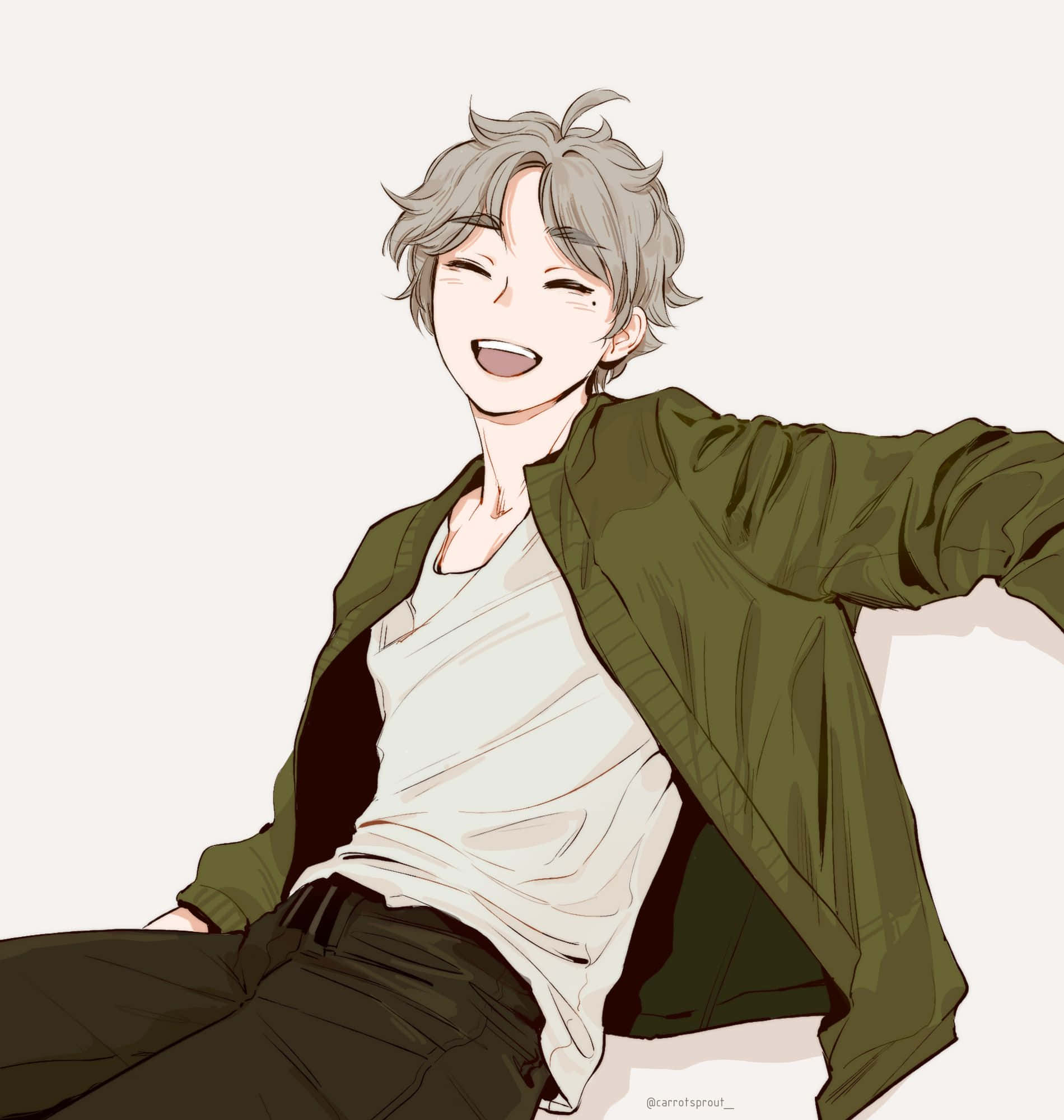 Sugawara Koshi, volleyball court, gray hair, Full HD Phone Wallpaper