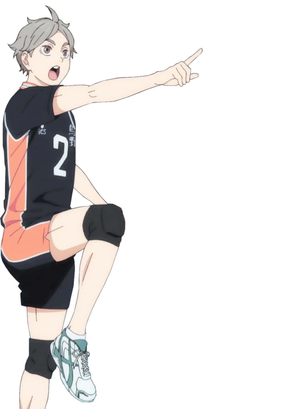 Sugawara Koshi, black and orange jersey, number two, HD Phone Wallpaper