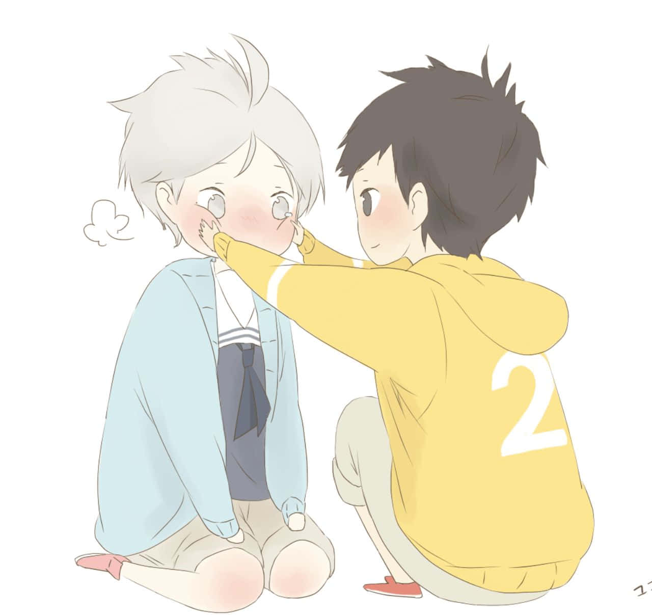 Sugawara Koshi, yellow hoodie, number two, HD Desktop Wallpaper