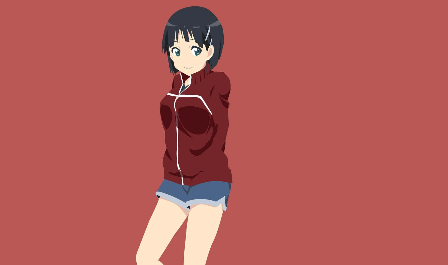 Suguha Kirigaya, short black hair, blue eyes, HD Desktop Wallpaper