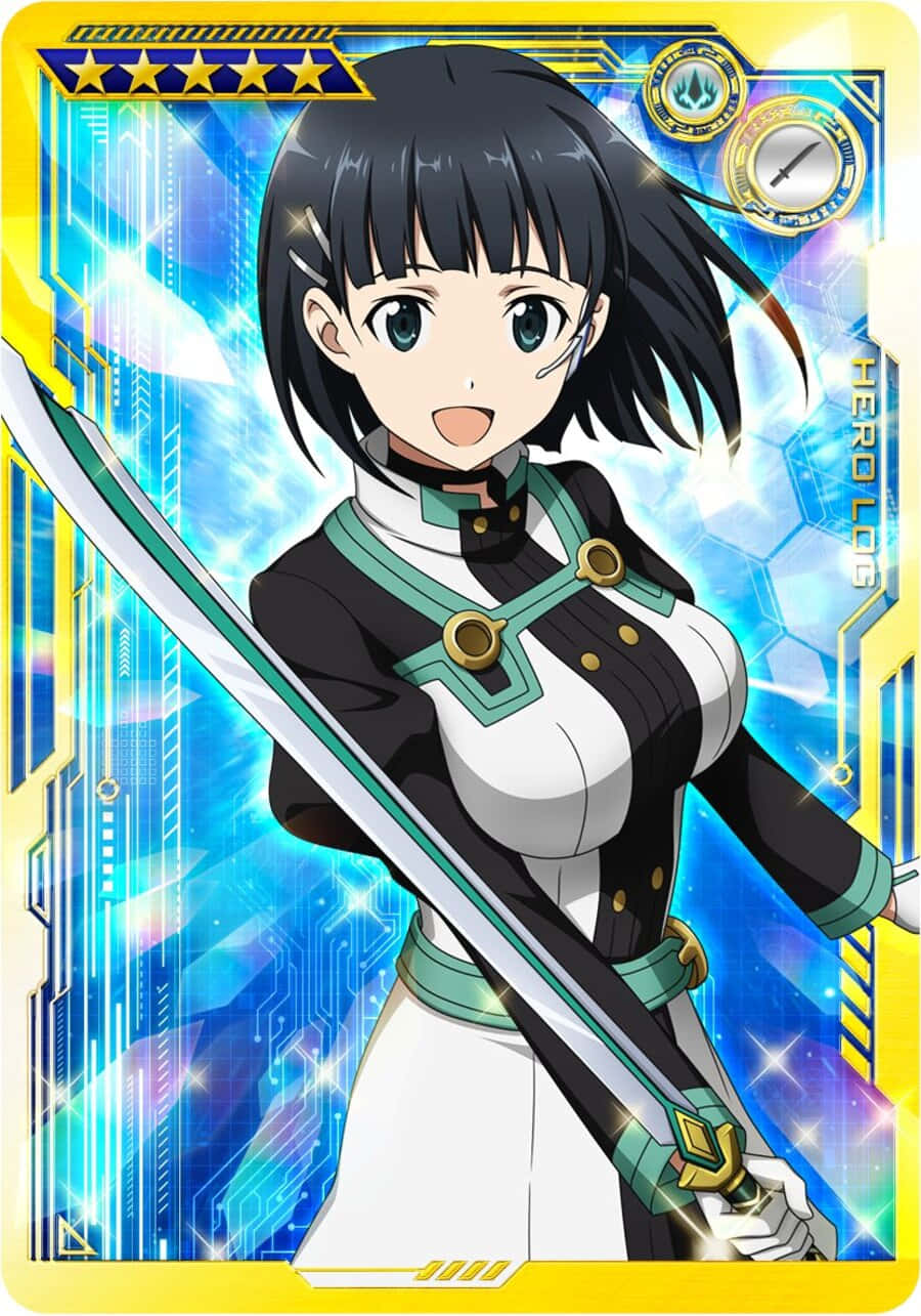 Suguha Kirigaya, black hair, green eyes, HD Phone Wallpaper