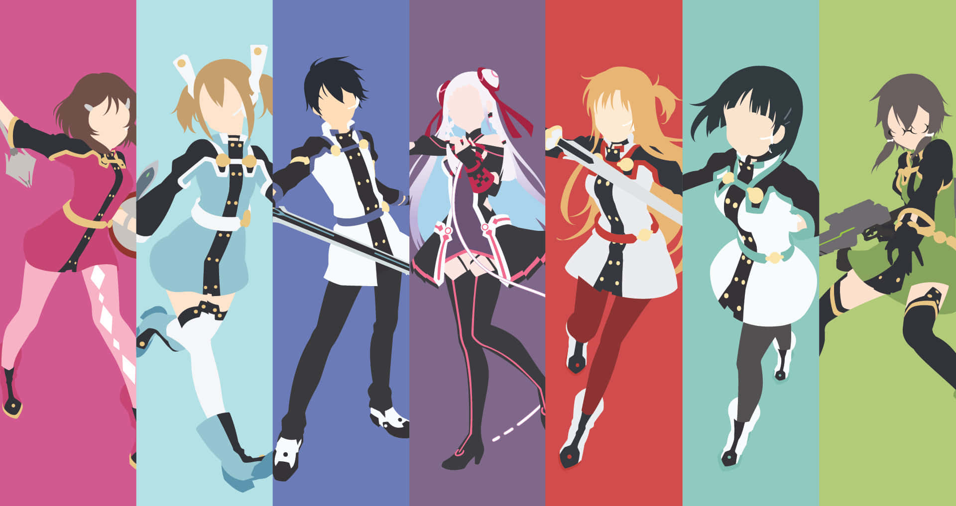 Suguha Kirigaya, virtual reality gaming world, anime characters, Full HD Desktop Wallpaper