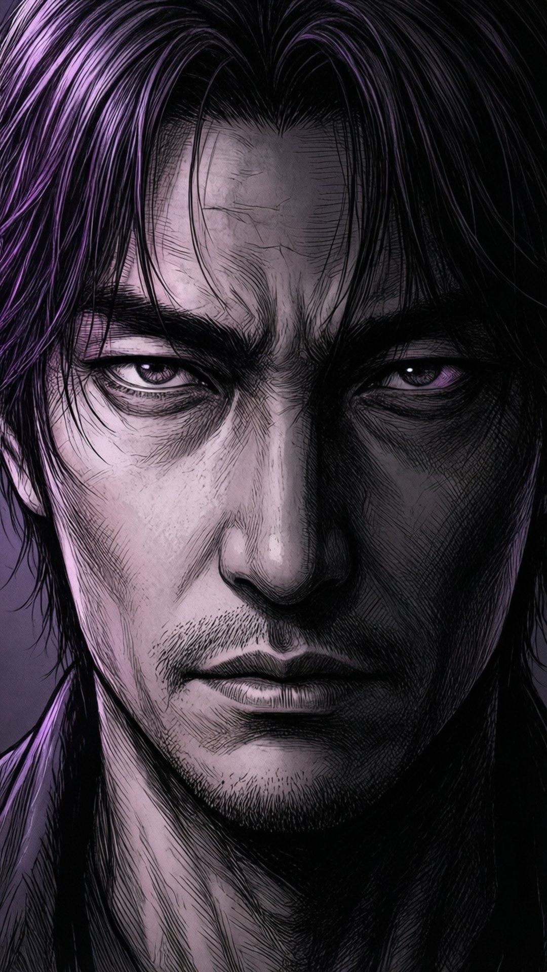 Suguru Geto, intense eyes, shadow play, Full HD Phone Wallpaper