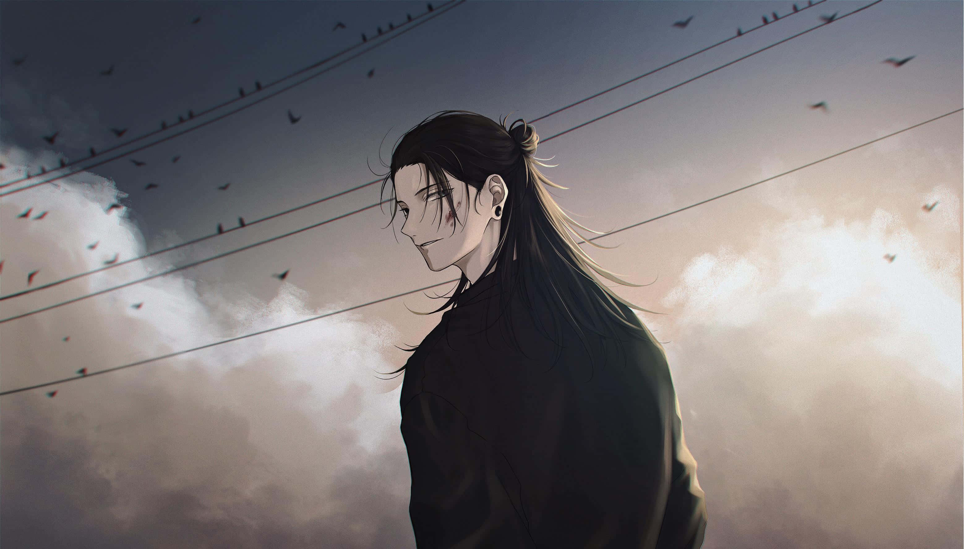 Suguru Geto, anime character, long dark hair, 2K Desktop Wallpaper