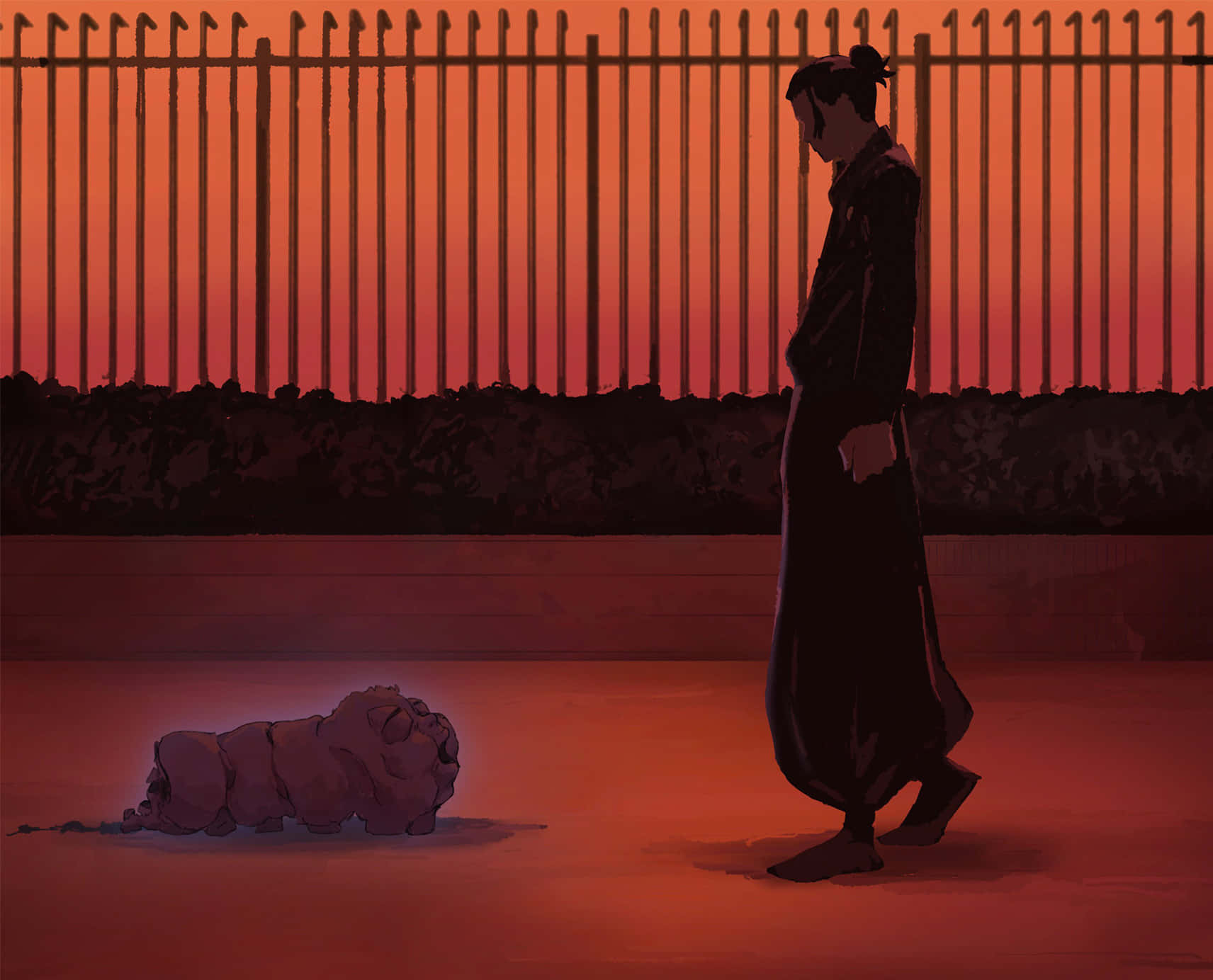 Suguru Geto, sunset, dark robes, HD Desktop Wallpaper