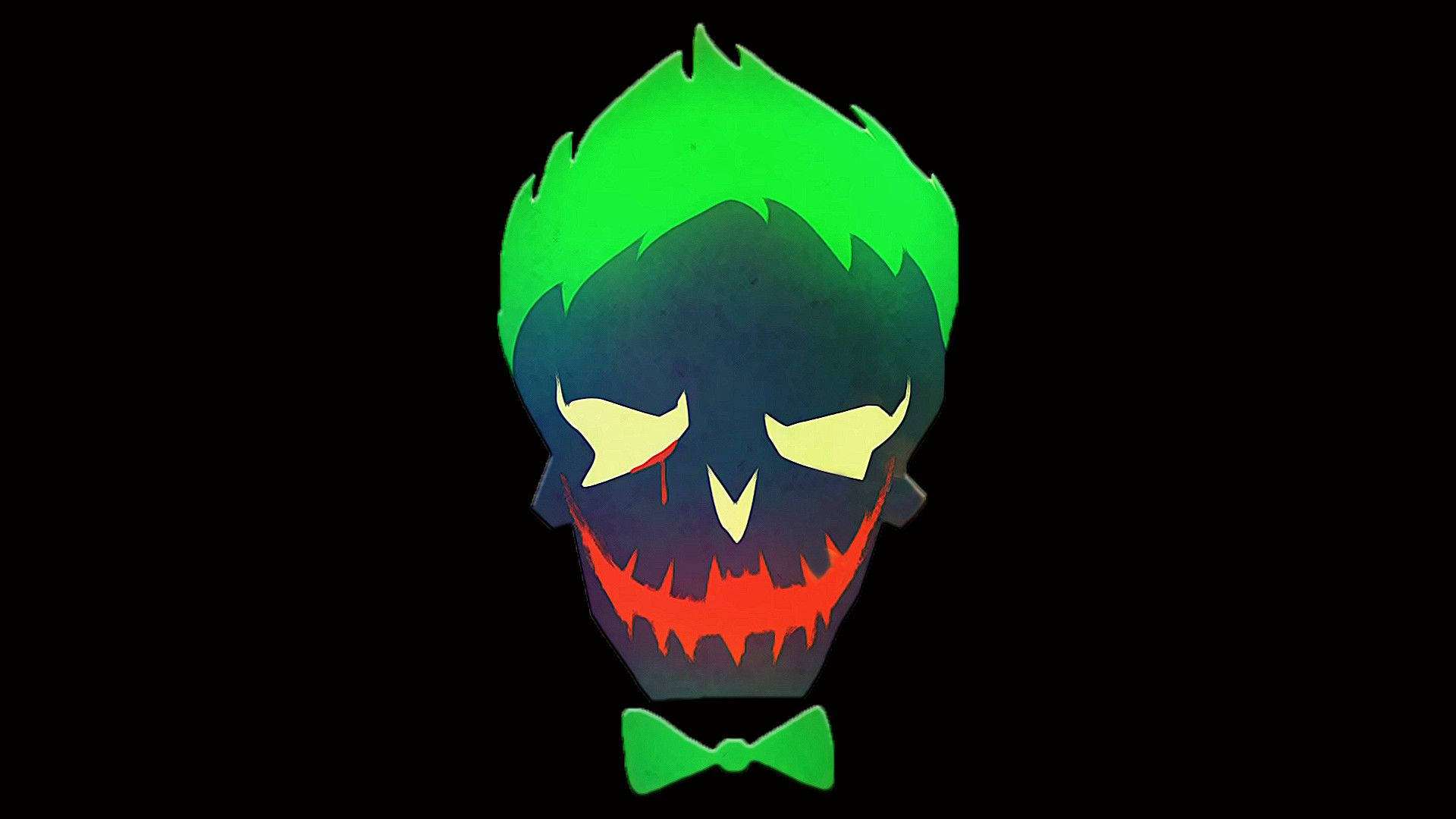 Suicide Squad, skeleton joker, glowing green skull, Full HD Desktop Wallpaper