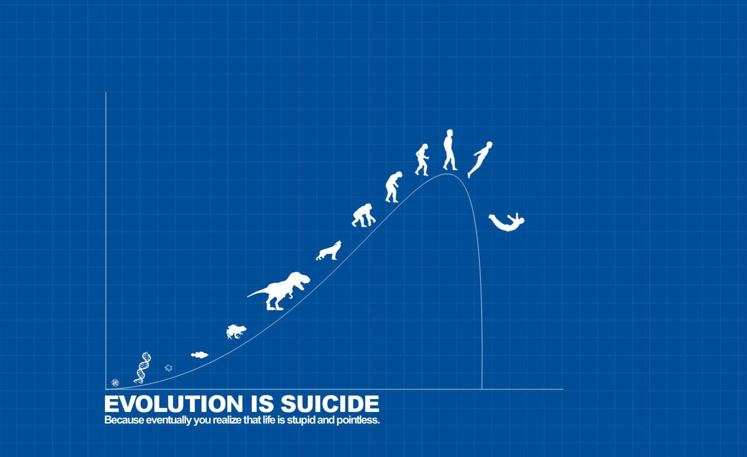 Suicide, blue grid paper, white silhouettes, Full HD Desktop Wallpaper