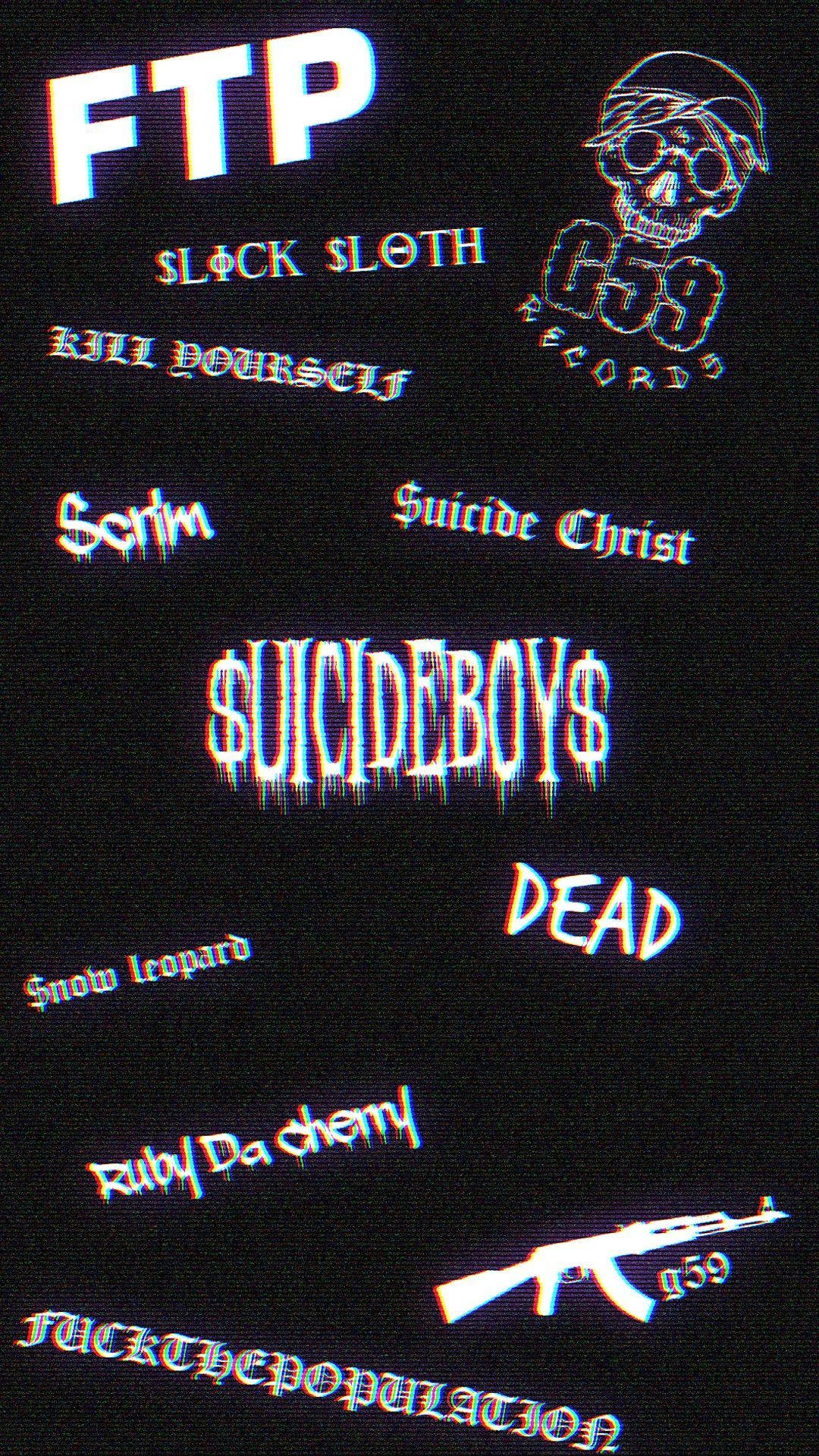 Suicideboys, blood drip lettering, neon text, Full HD Phone Wallpaper