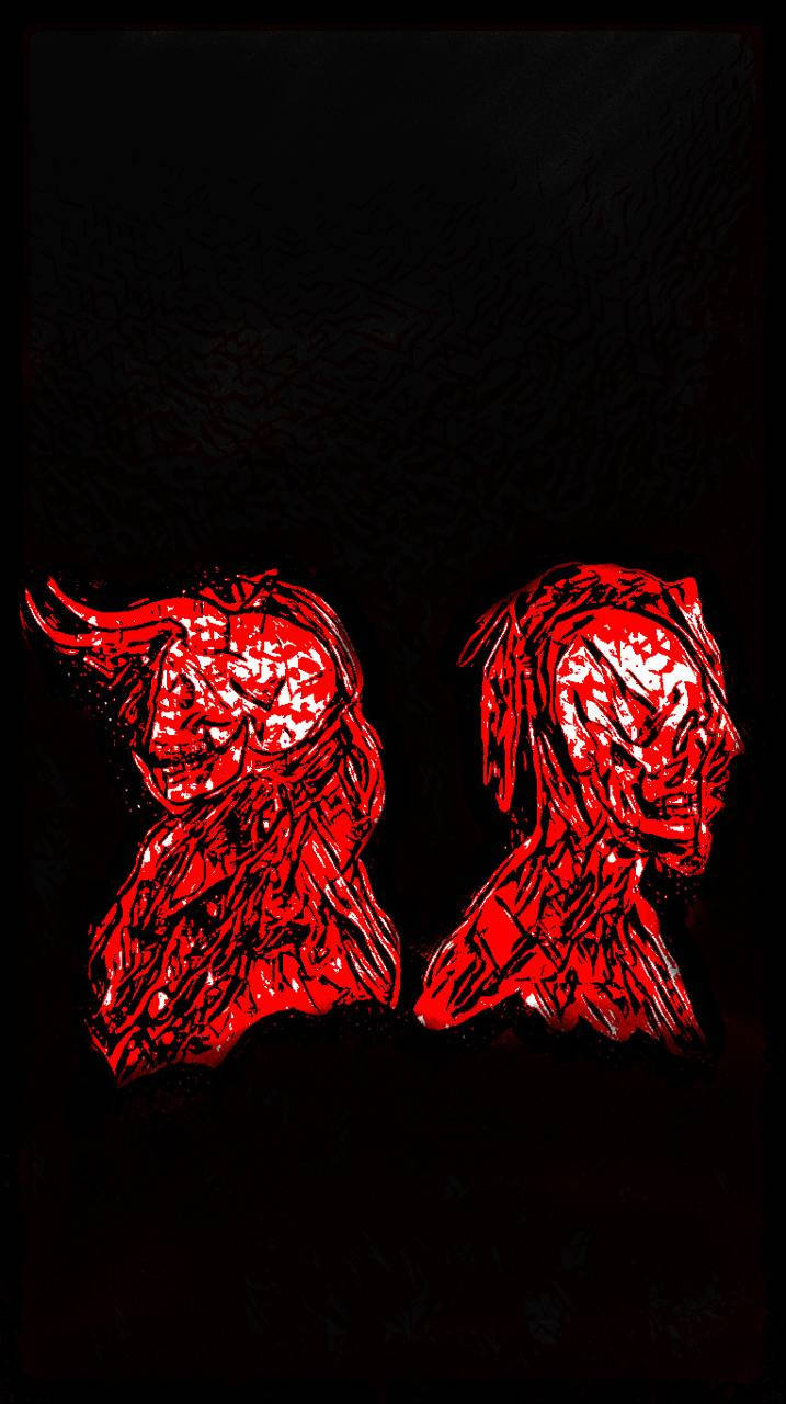 Suicideboys, red, demonic heads, HD Phone Wallpaper