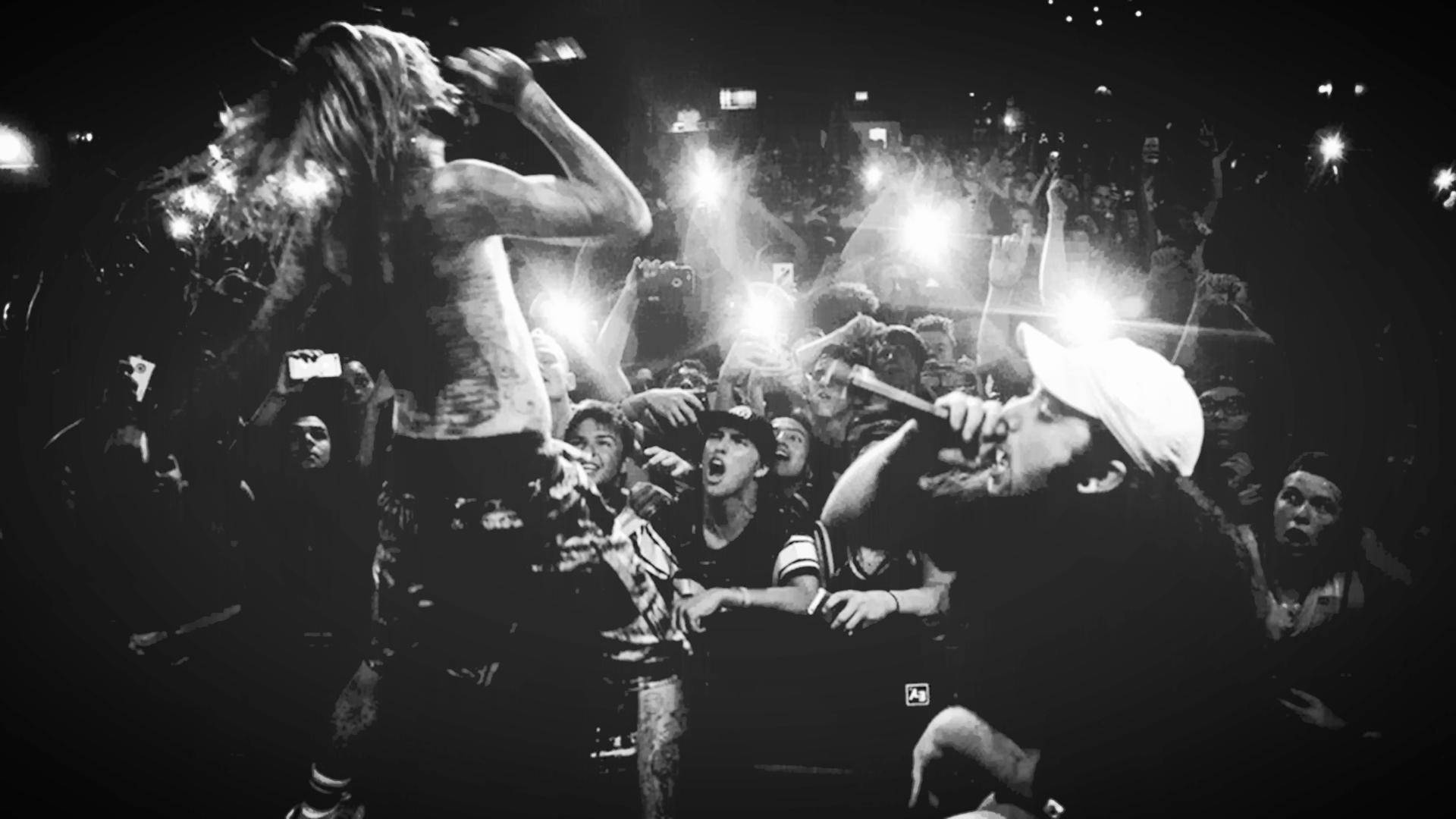 Suicideboys, glowing phones, dark concert venue, Full HD Desktop Wallpaper