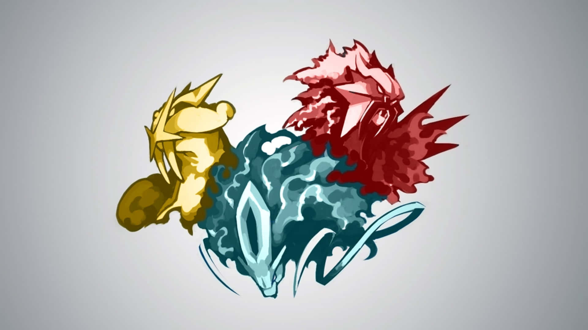 Suicune, gold, red, Full HD Desktop Wallpaper