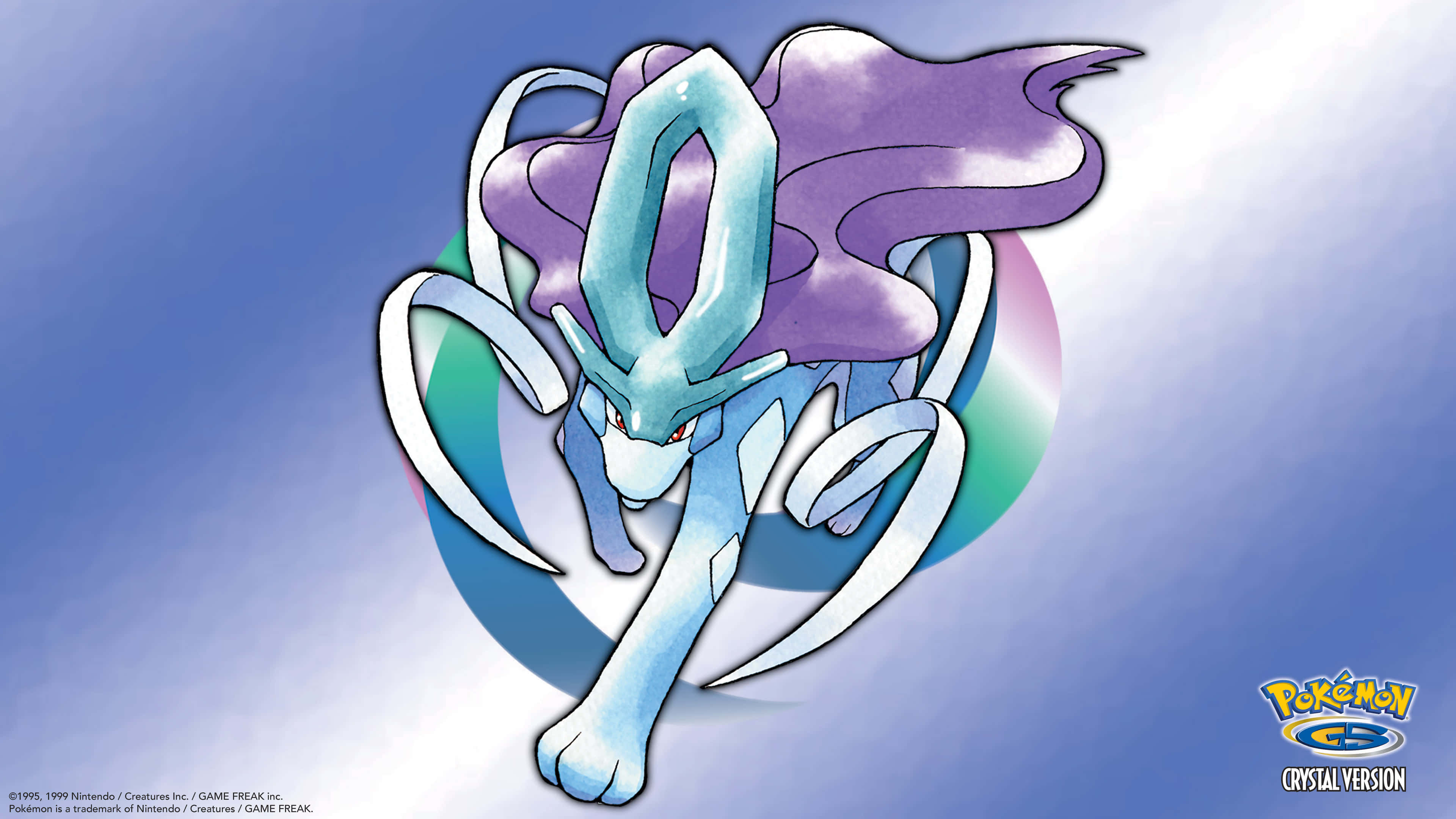 Suicune, blue and purple, flowing hair, 4K Desktop Wallpaper