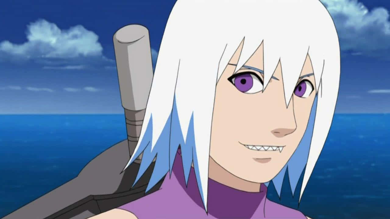 Suigetsu Hozuki, white hair, purple eyes, HD Desktop Wallpaper