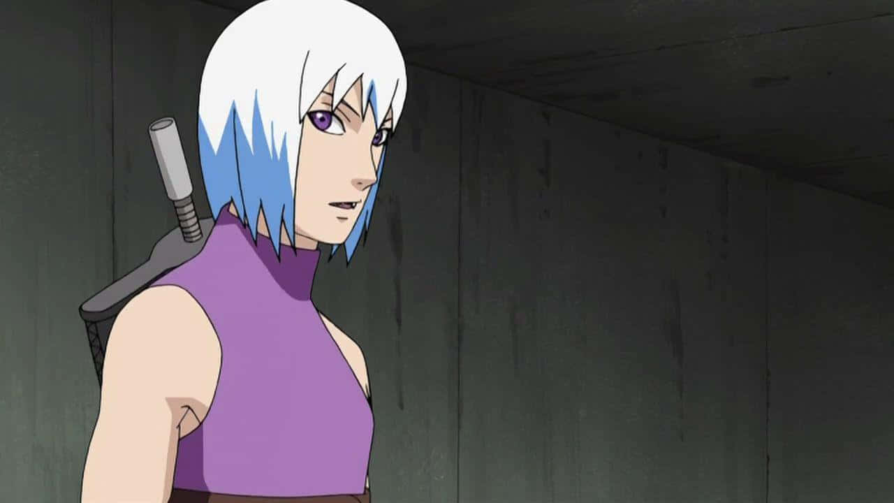 Suigetsu Hozuki, white and blue-haired anime character, purple top, HD Desktop Wallpaper