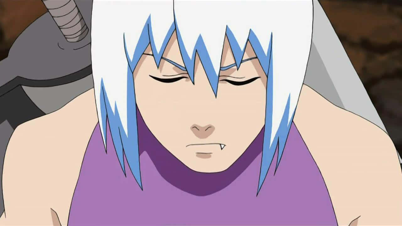 Suigetsu Hozuki, white and blue spiky hair, purple top, HD Desktop Wallpaper