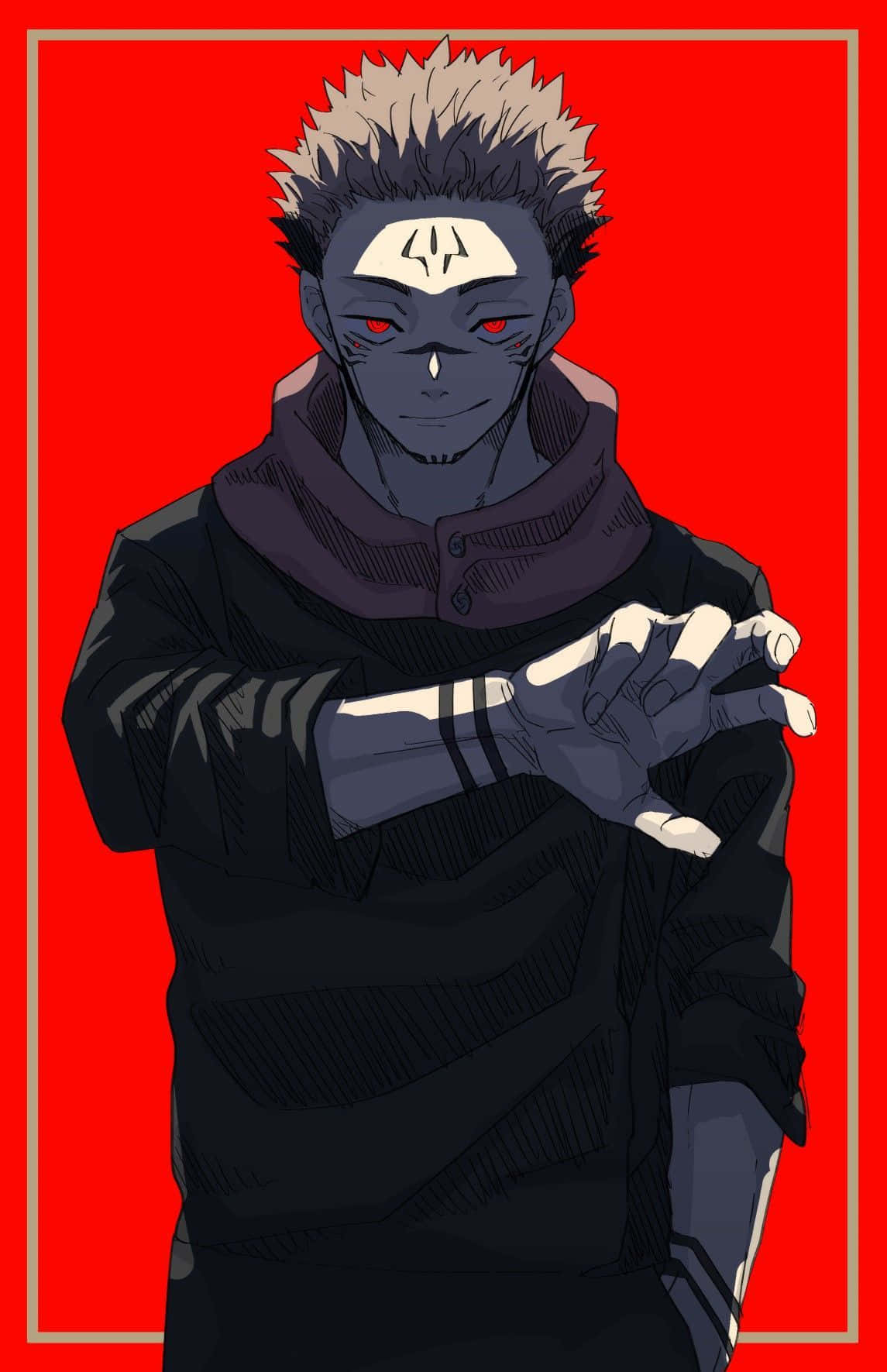 Sukuna Mobile, anime character, spiky hair, HD Phone Wallpaper