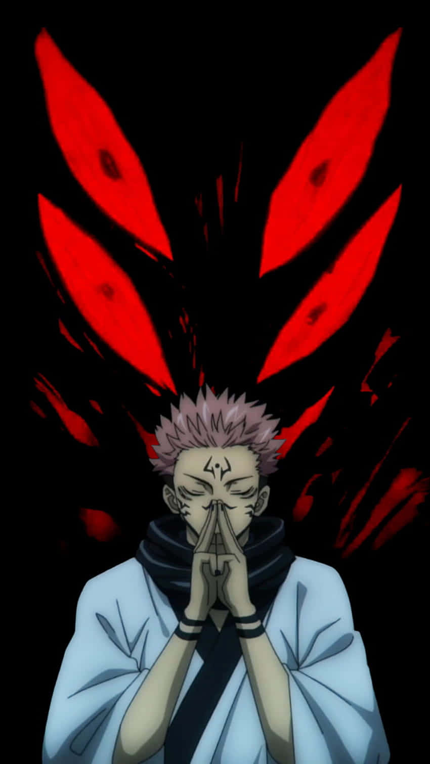 Sukuna Mobile, pink hair, red demonic wings, HD Phone Wallpaper