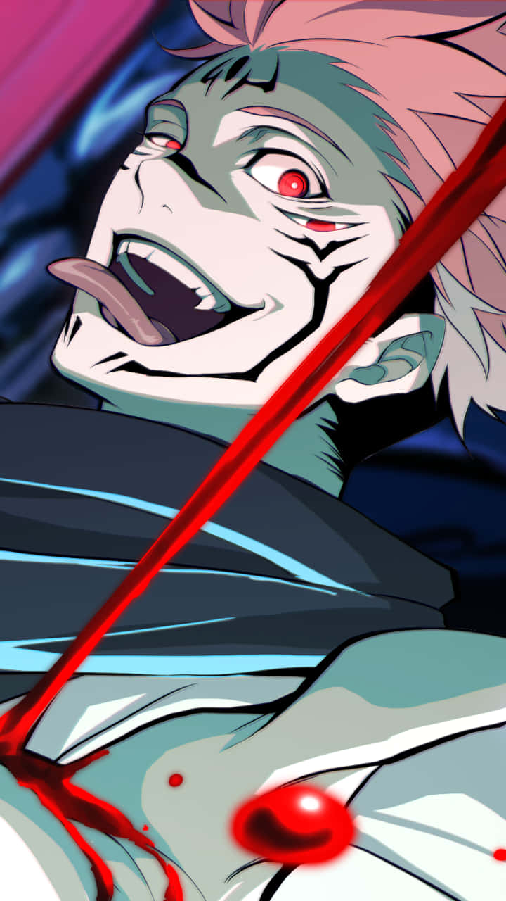 Sukuna Mobile, pink hair, red eyes, HD Phone Wallpaper