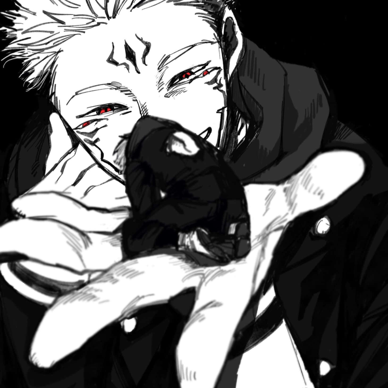 Sukuna, red eyes, scarred face, HD Desktop Wallpaper