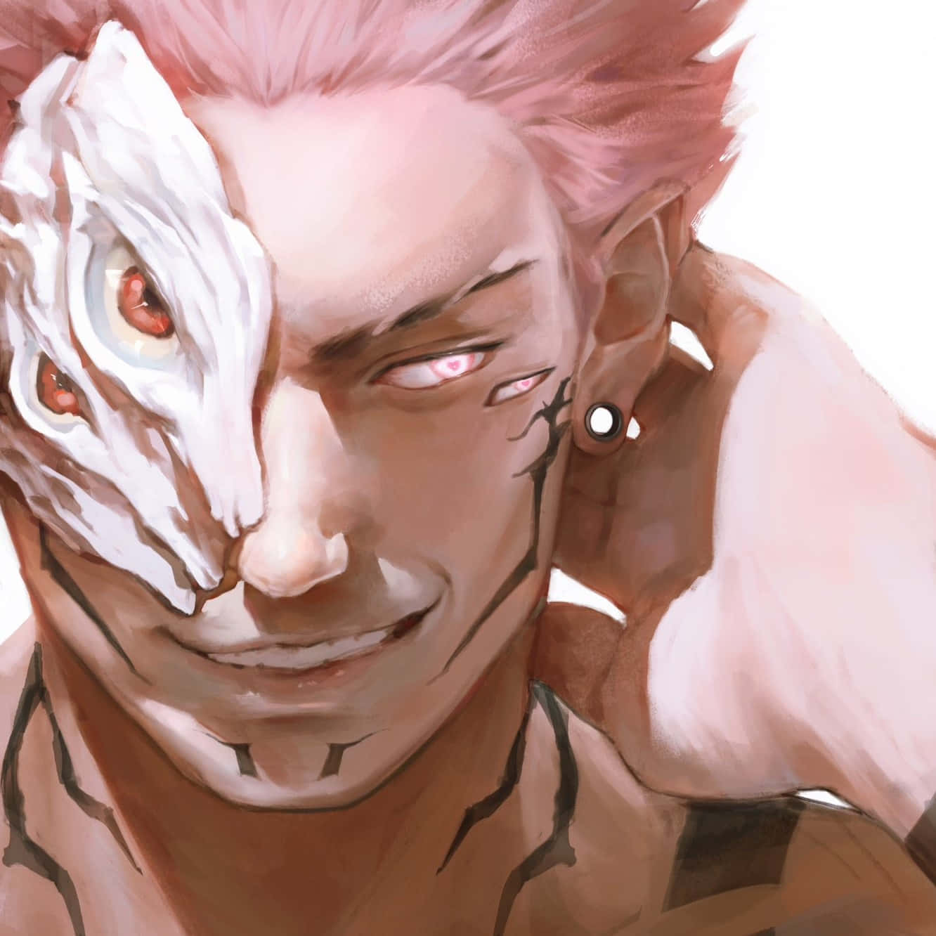Sukuna, anime character profile, pink hair, HD Desktop Wallpaper