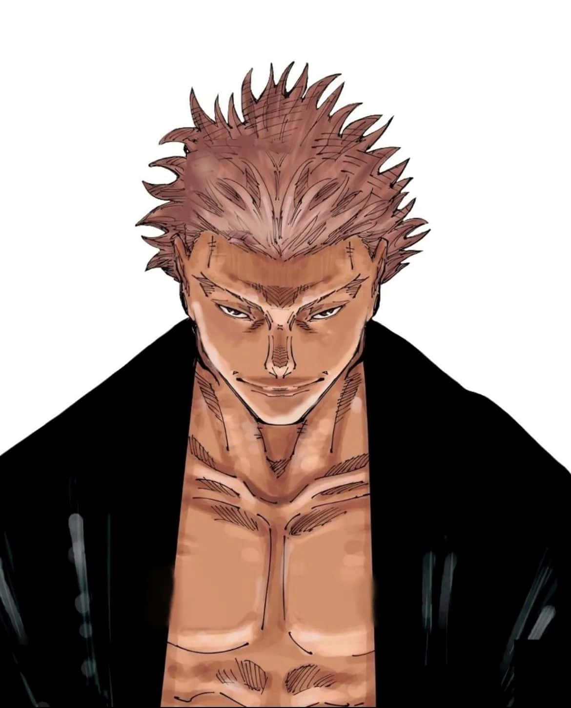 Sukuna, anime character portrait, spiky brown hair, HD Phone Wallpaper