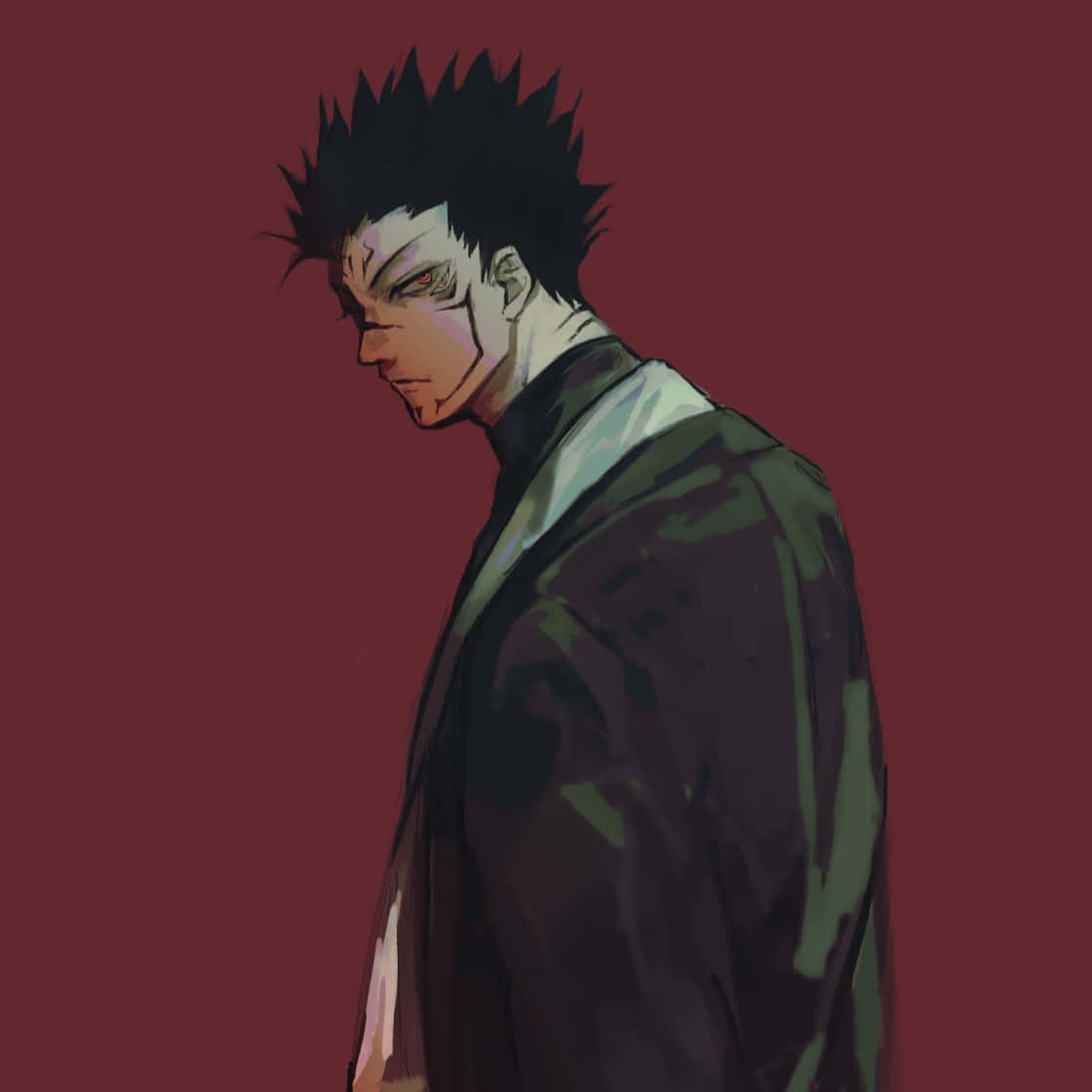 Sukuna, spiky-haired anime man, dark coat, SD Desktop Wallpaper