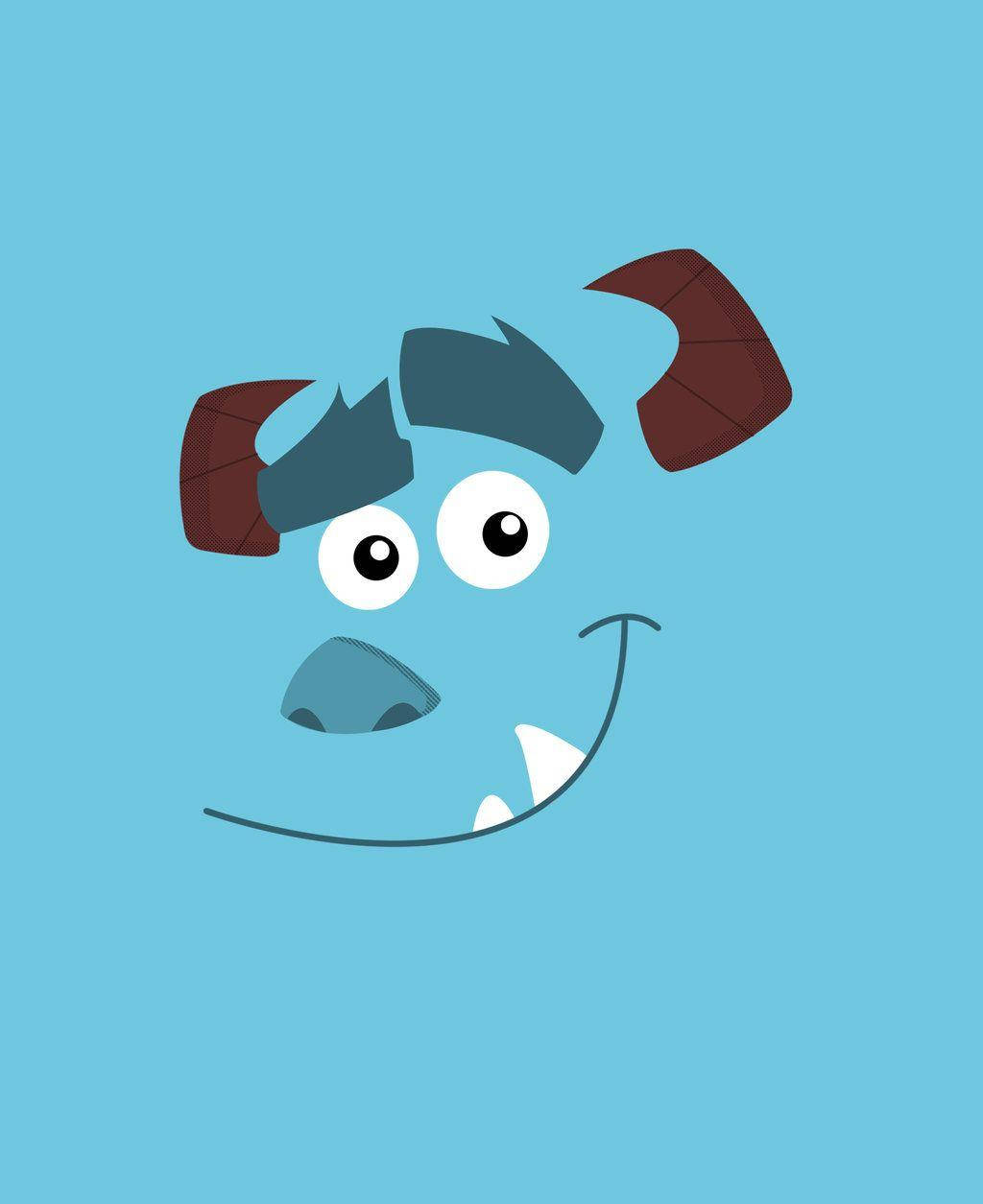 Sulley, blue, brown horns, SD Phone Wallpaper