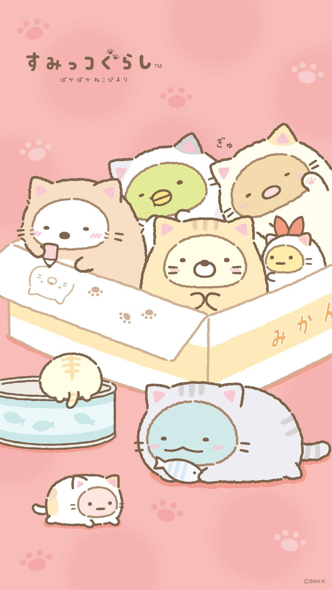 Sumikko Gurashi, cat onesies, fish bowl, Full HD Phone Wallpaper
