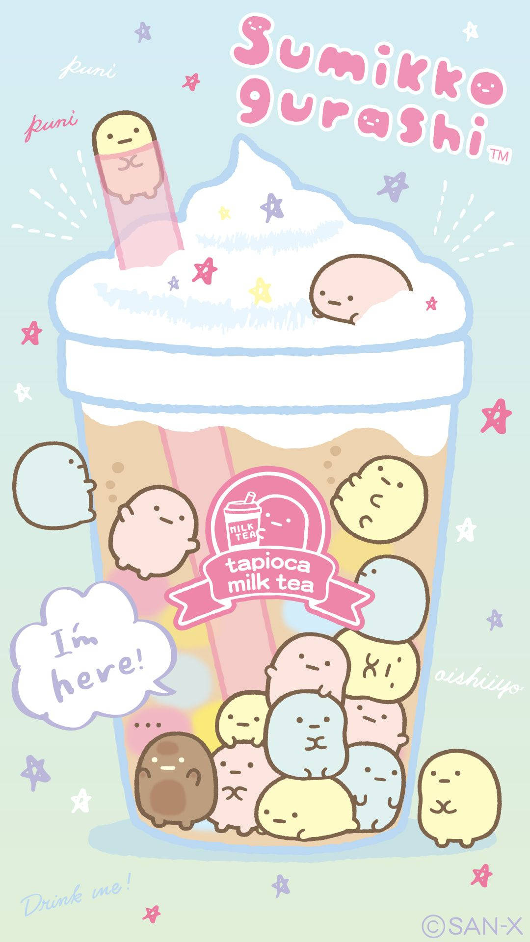 Sumikko Gurashi, tapioca milk tea cup, whipped cream, Full HD Phone Wallpaper