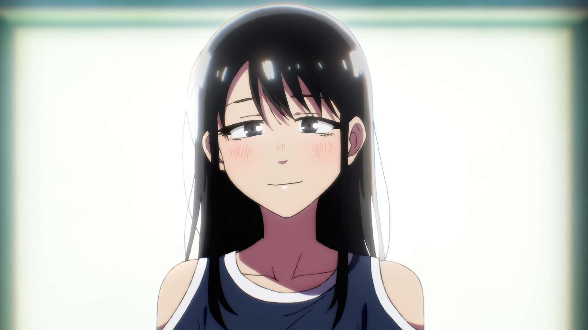 Sumire Kanou, long black hair, rosy cheeks, Full HD Desktop Wallpaper
