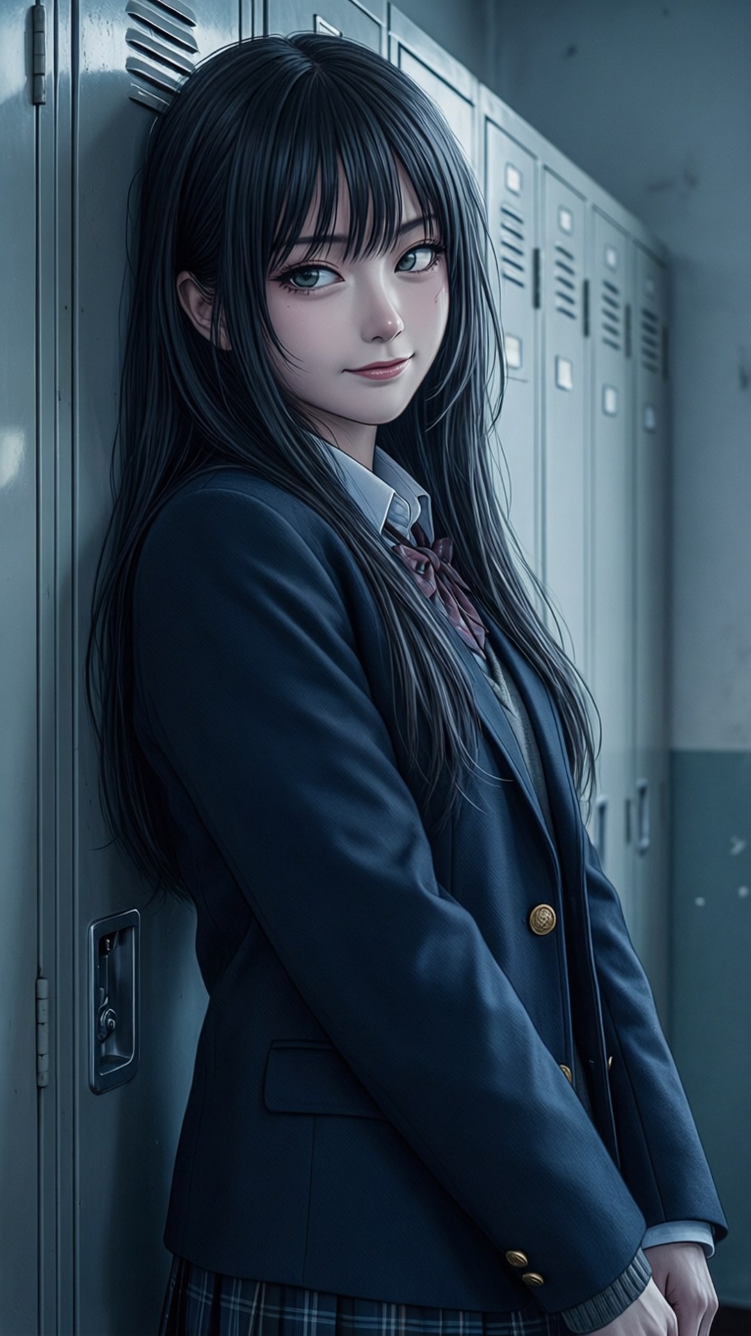 Sumire Kanou, lockers, cool pose, Full HD Phone Wallpaper