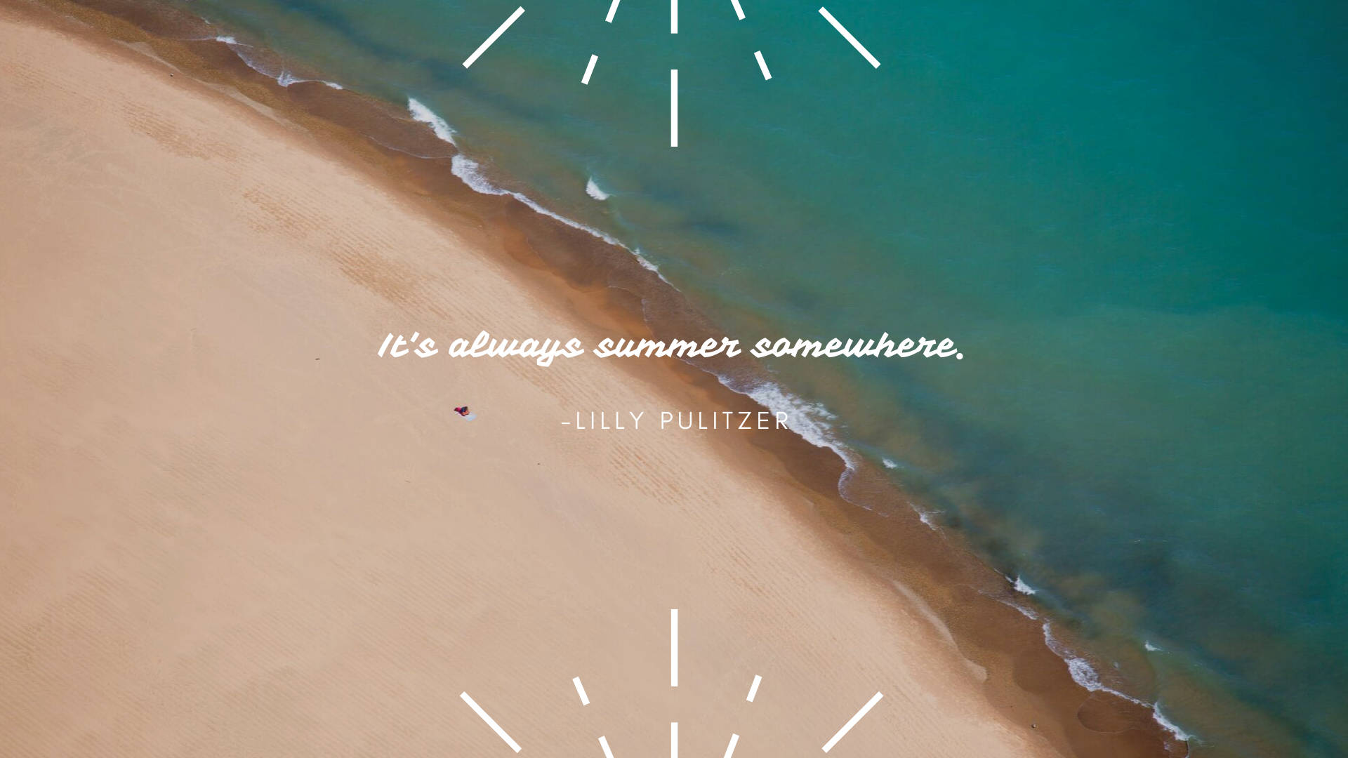 Summer Aesthetic, beach, turquoise ocean, Full HD Desktop Wallpaper