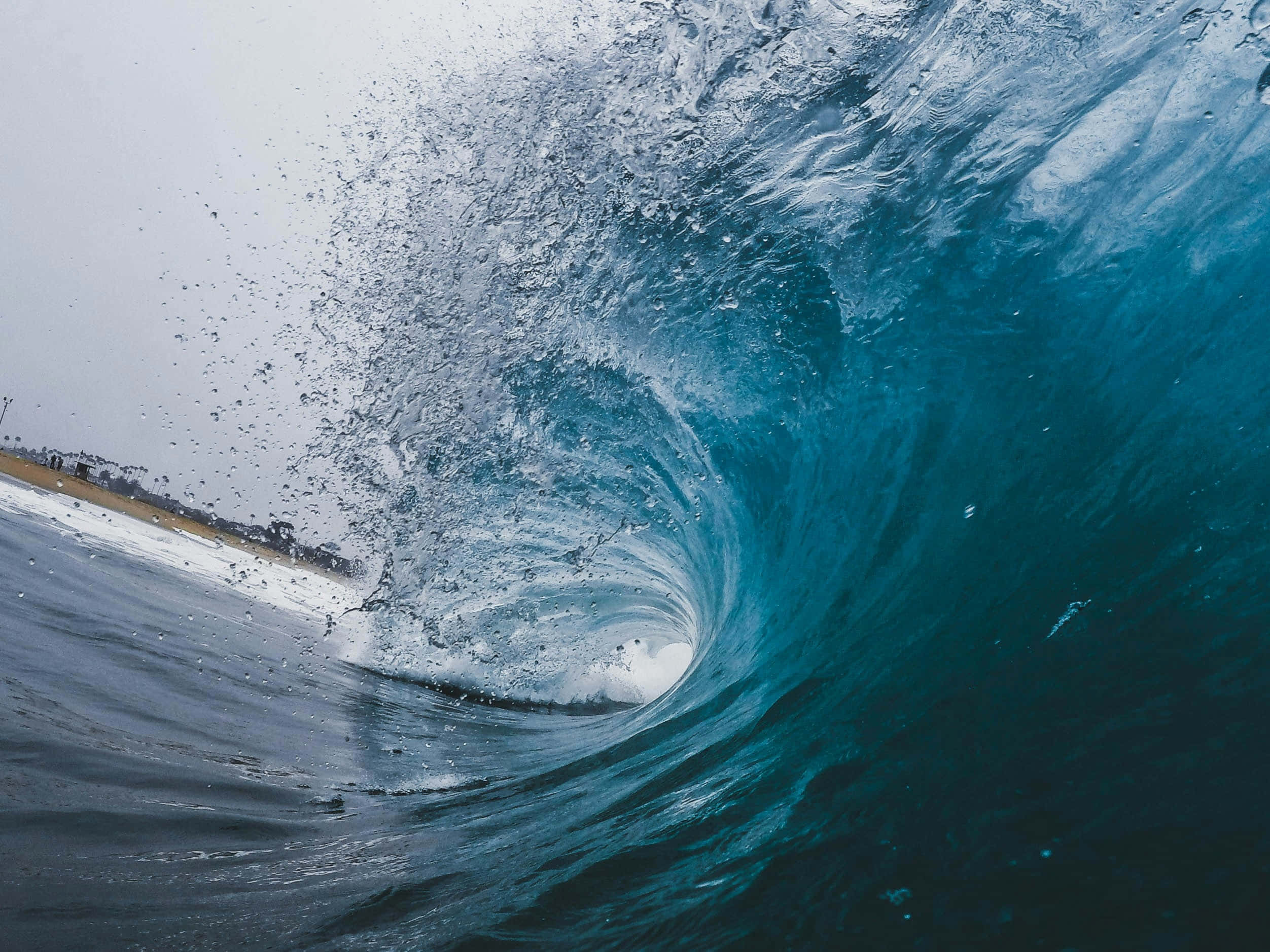 ocean wave, turquoise ocean, barrel, Full HD Desktop Wallpaper