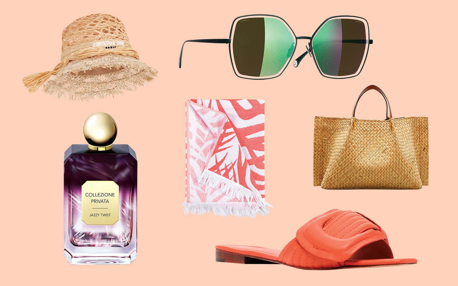 straw hat, sunglasses, patterned scarf, Full HD Desktop Wallpaper