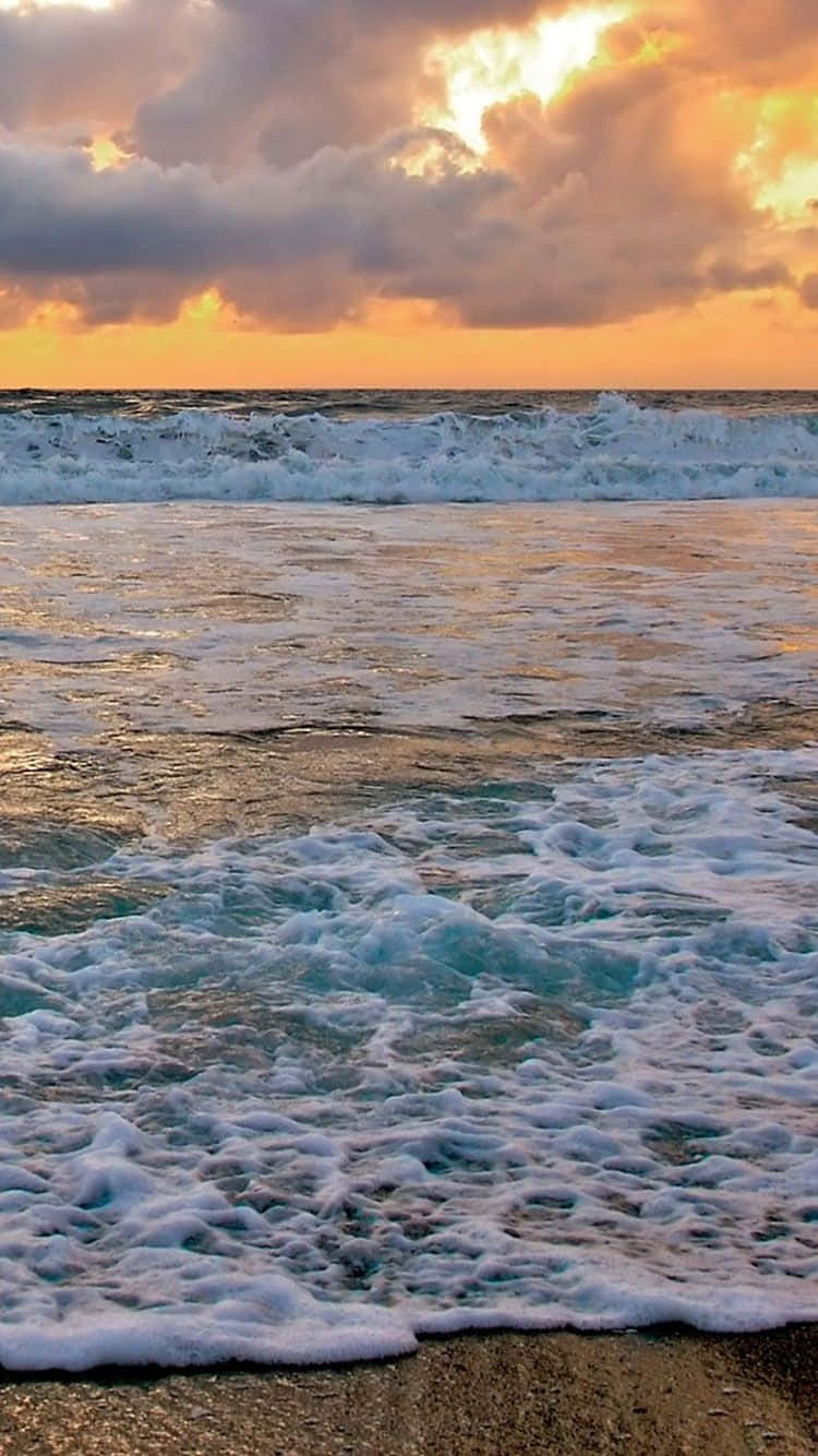 Summer Beach iPhone, Sunset, fiery orange, HD Phone Wallpaper