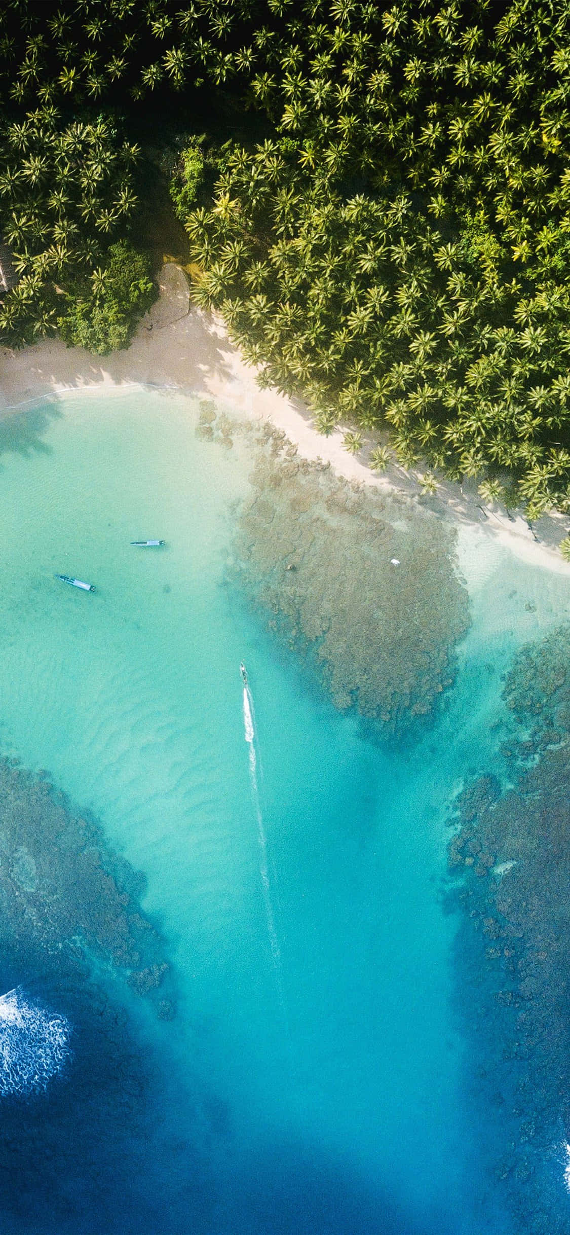 Summer Beach iPhone, tropical cove, turquoise waters, Full HD Phone Wallpaper