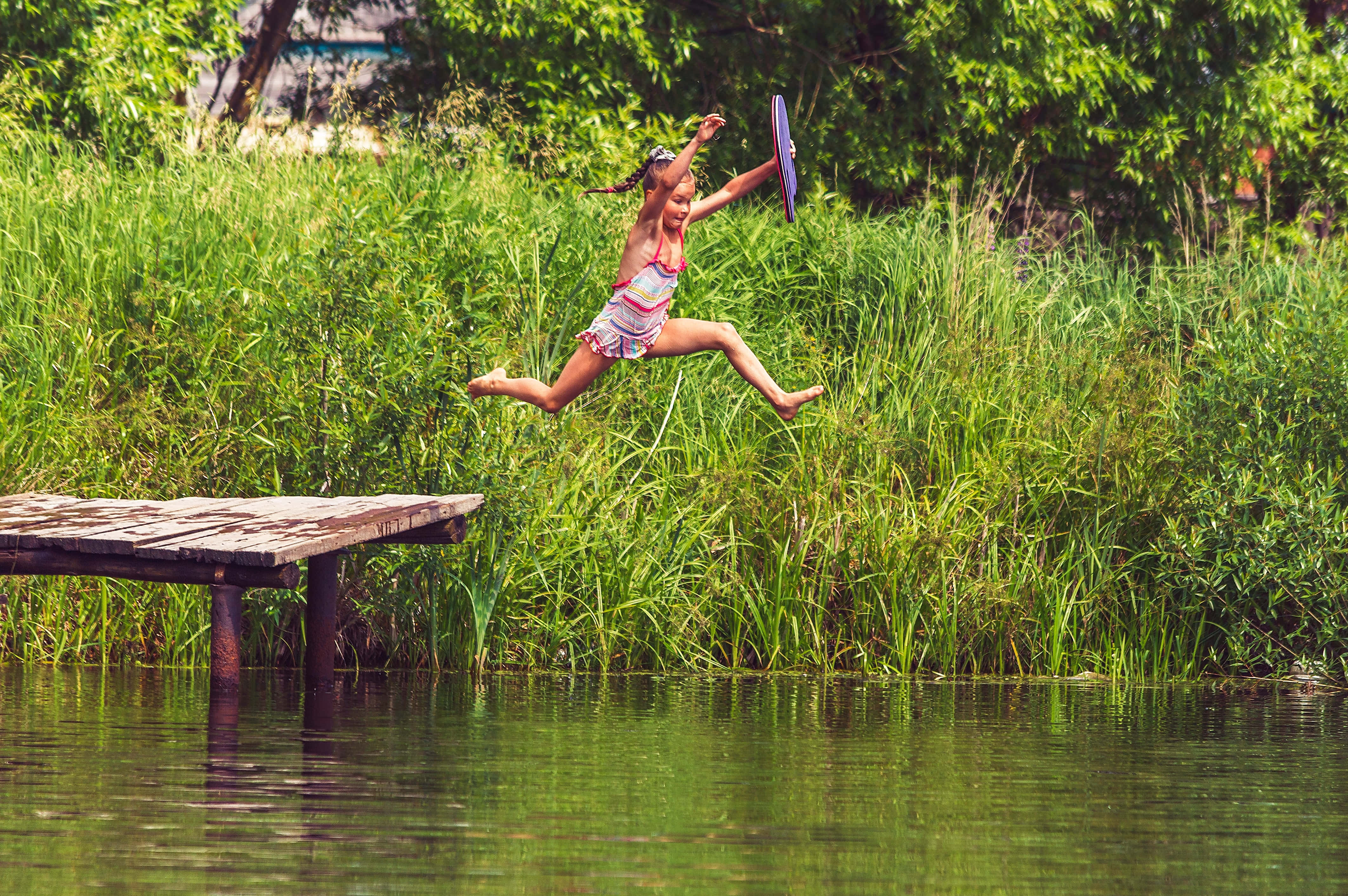 summer vacation, 4248 x 2824, wooden dock, 4K Desktop Wallpaper