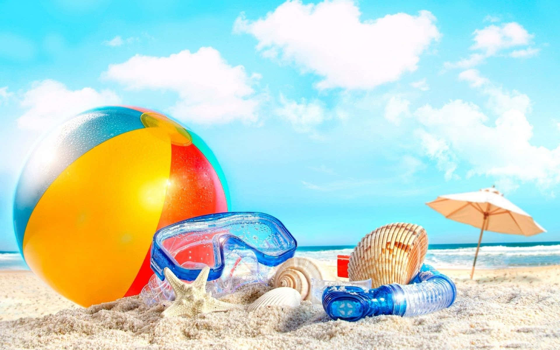 beach holiday, 1920 x 1200, colorful ball snorkel gear, Full HD Desktop Wallpaper
