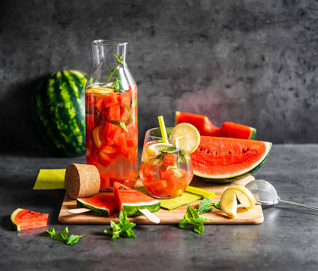 watermelon, mint, lemon, SD Desktop Wallpaper
