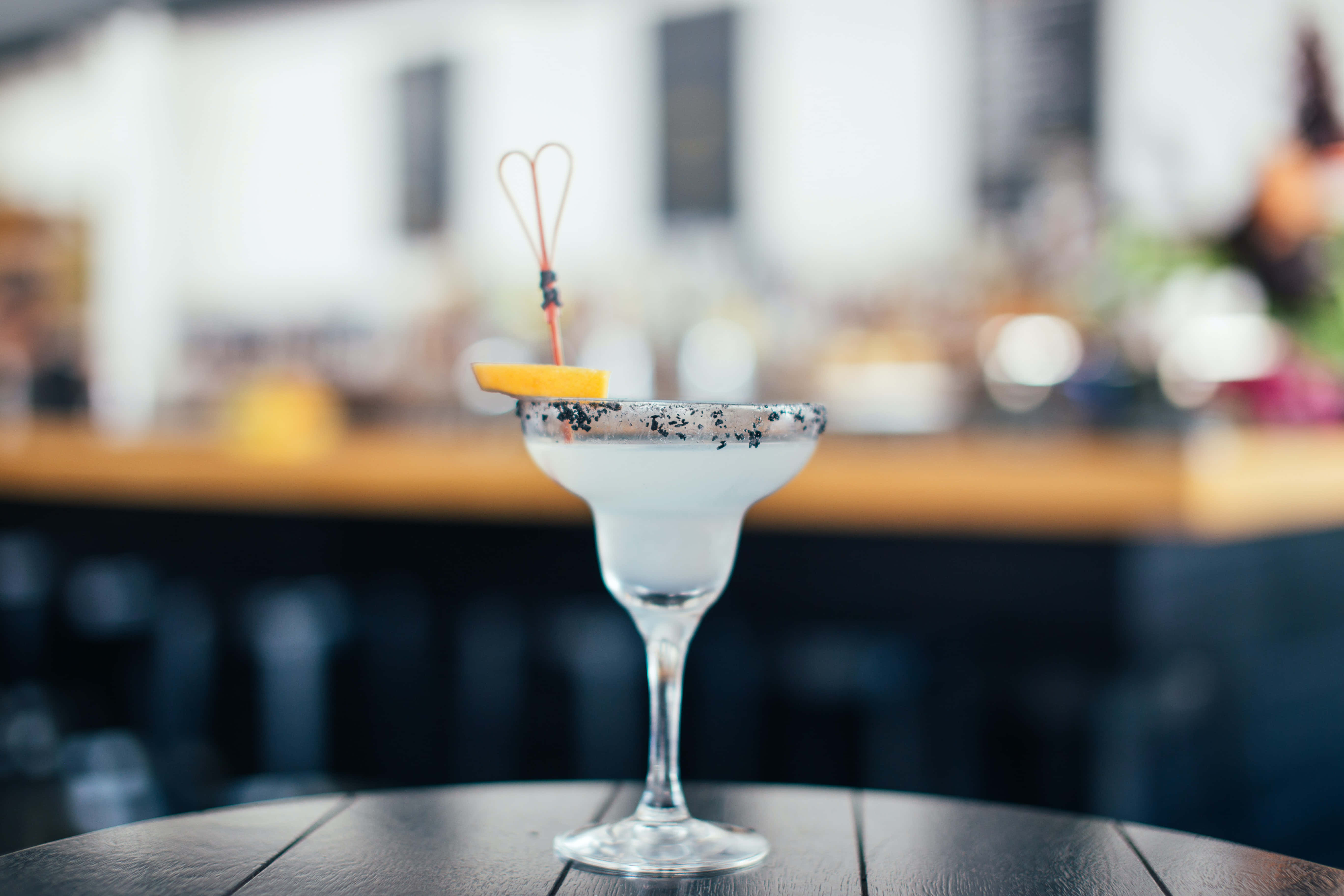 frosty margarita, salted rim, orange slice garnish, 5K Desktop Wallpaper