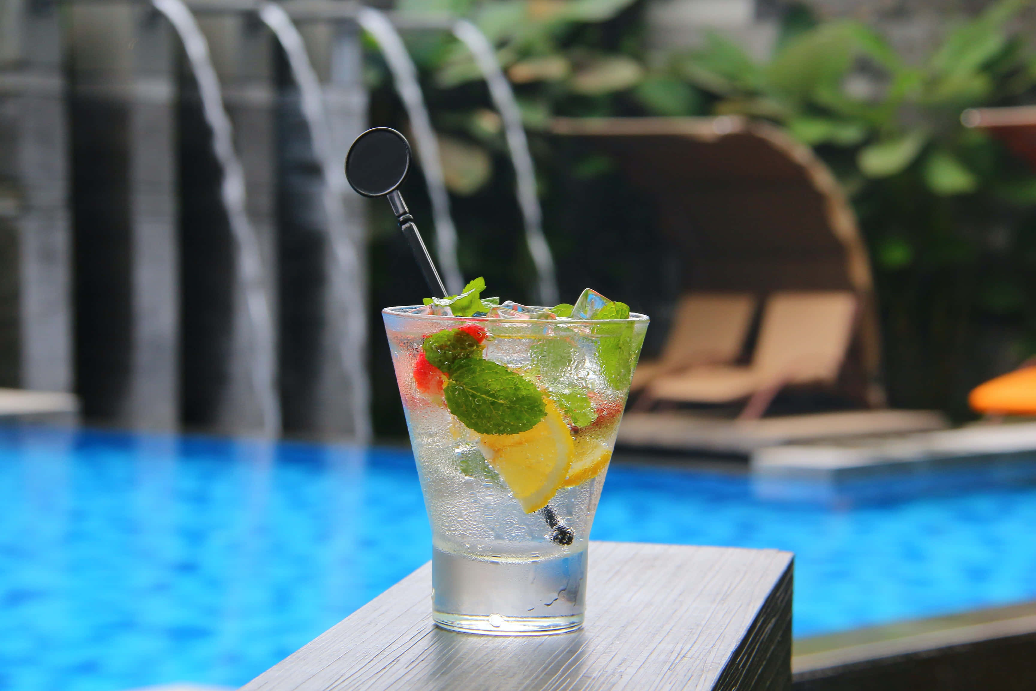 citrus cocktail, mint, ice, 2K Desktop Wallpaper