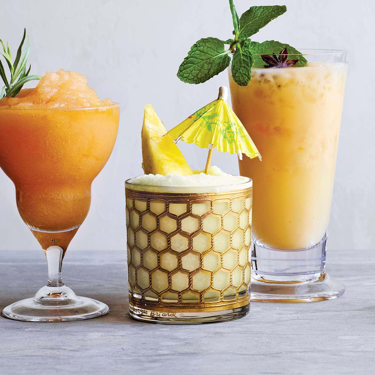 tropical cocktails, mint, pineapple, SD Desktop Wallpaper