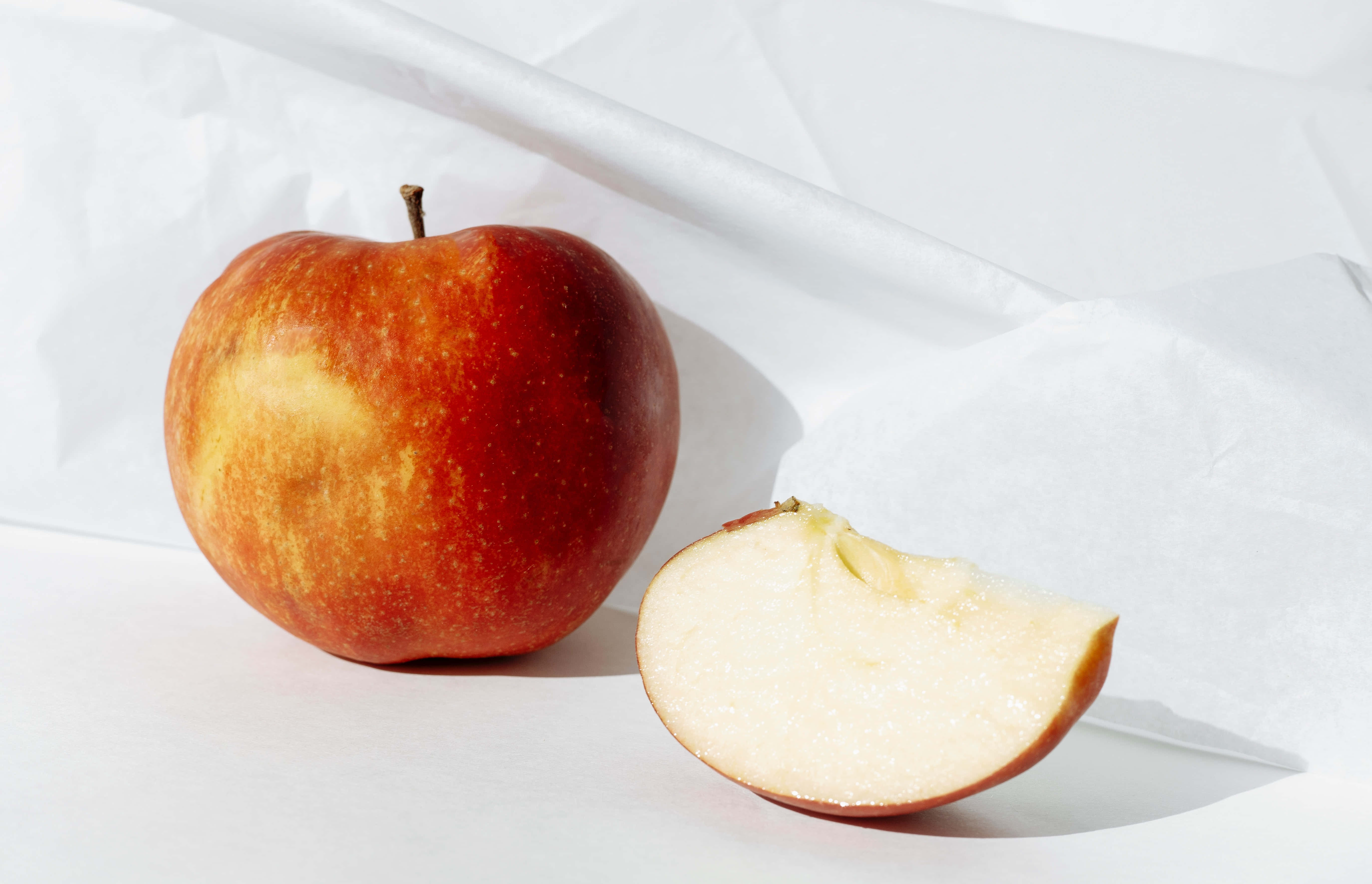 Summer Fruits, red apple, crisp slice, 5K Desktop Wallpaper