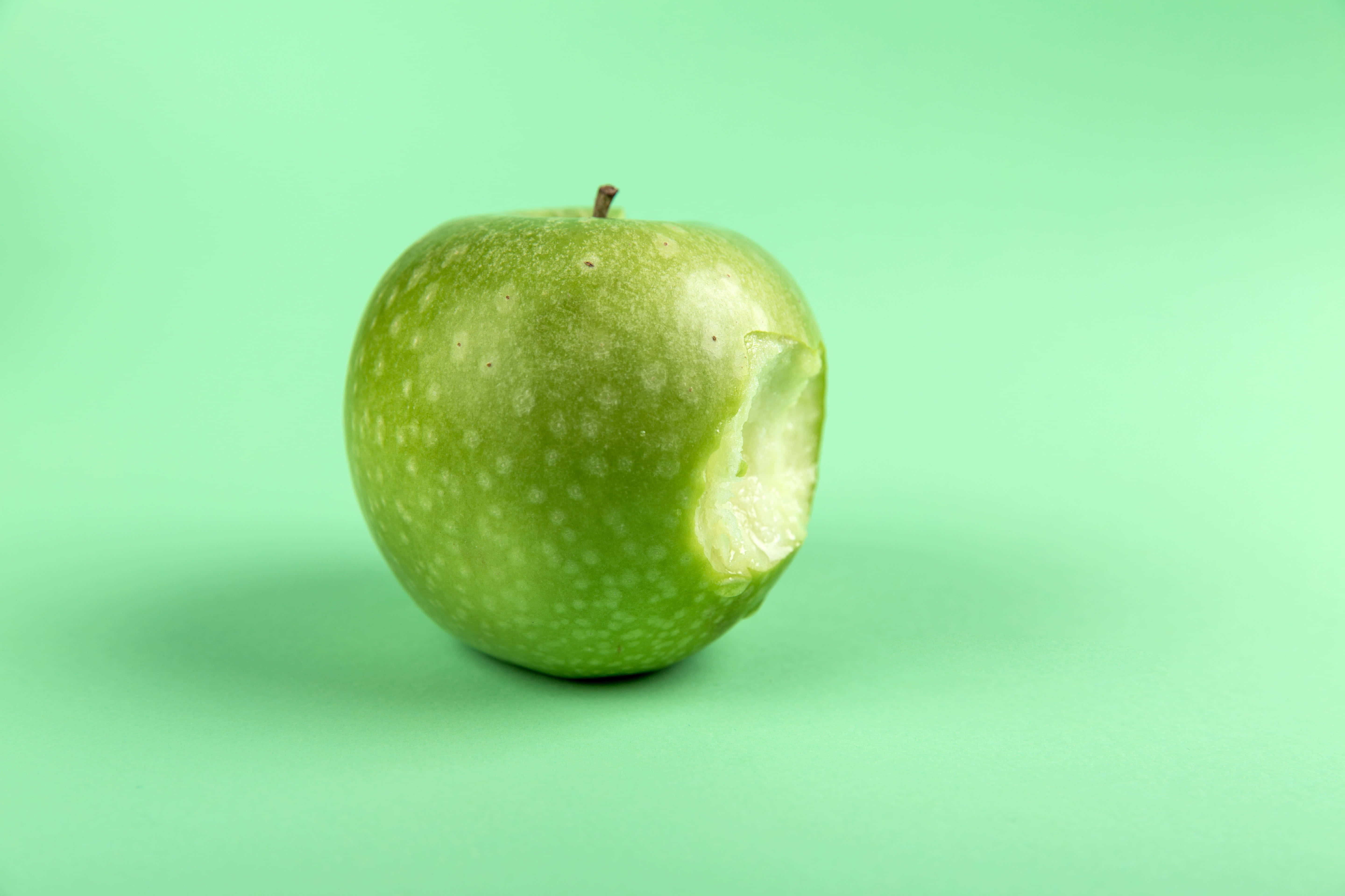 summer fruits, green apple, white speckles, 5K Desktop Wallpaper