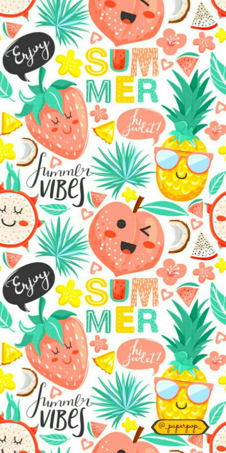 Summer Fun, pineapples, strawberries, HD Phone Wallpaper