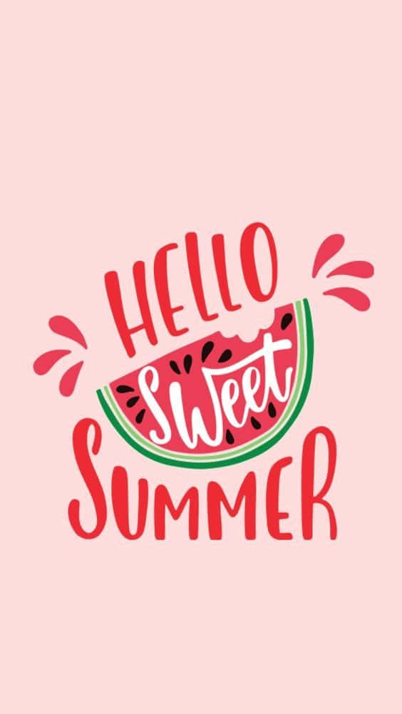 Summer Fun, HELLO Sweet SUMMER, pink background, SD Phone Wallpaper