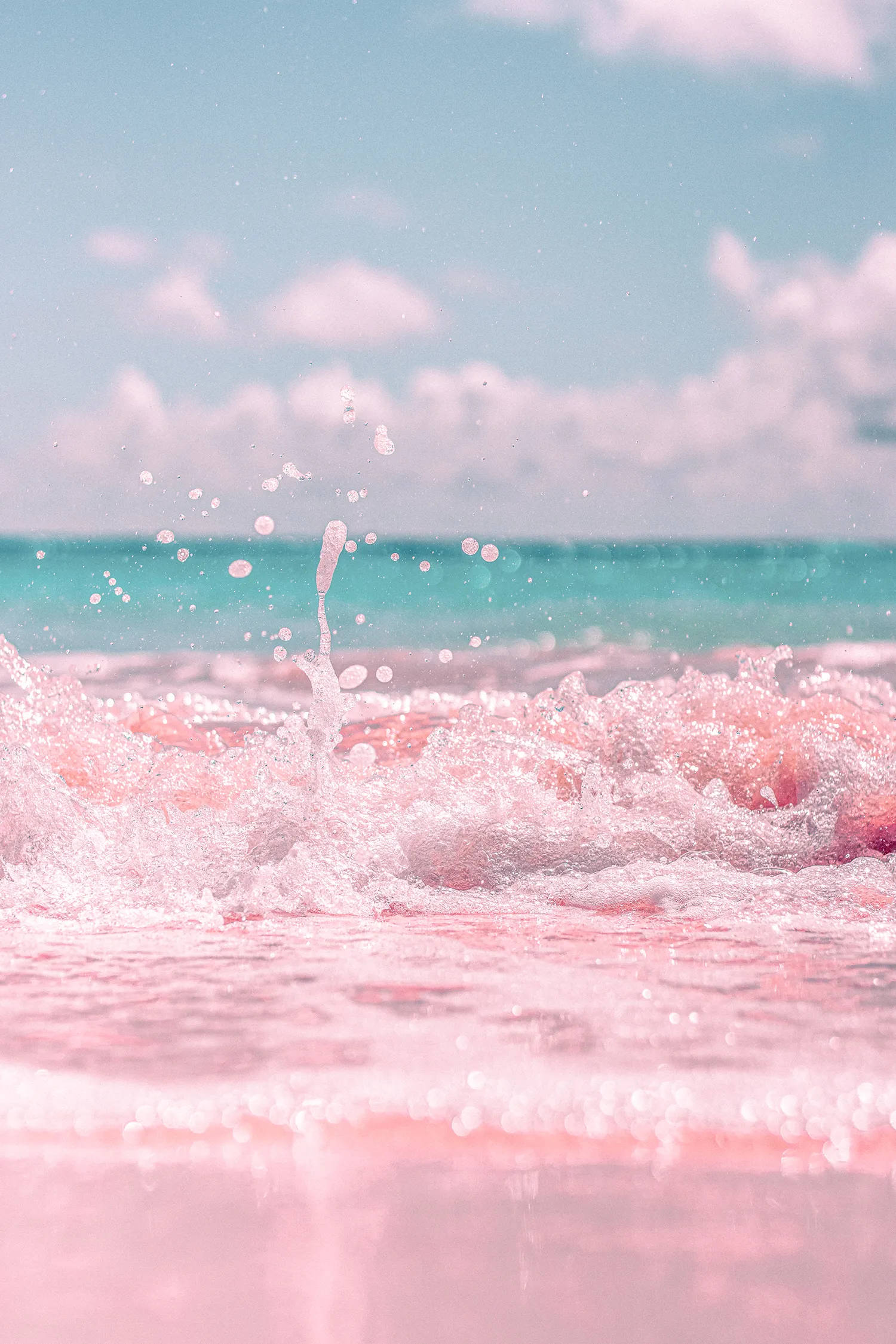 Pink Beach Sand Summer iPhone, pink, turquoise, Full HD Phone Wallpaper